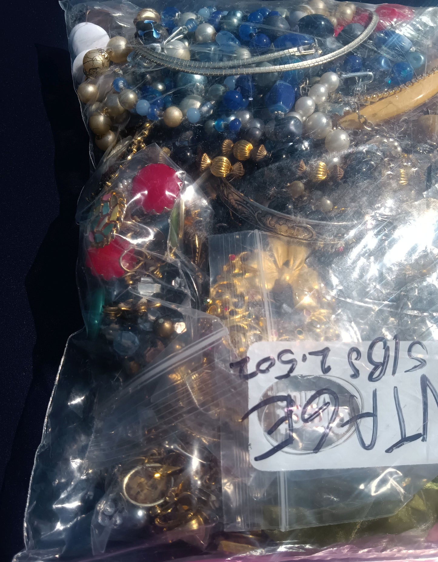 Vintage Wearable Mixed Costume Jewelry Bag #1
