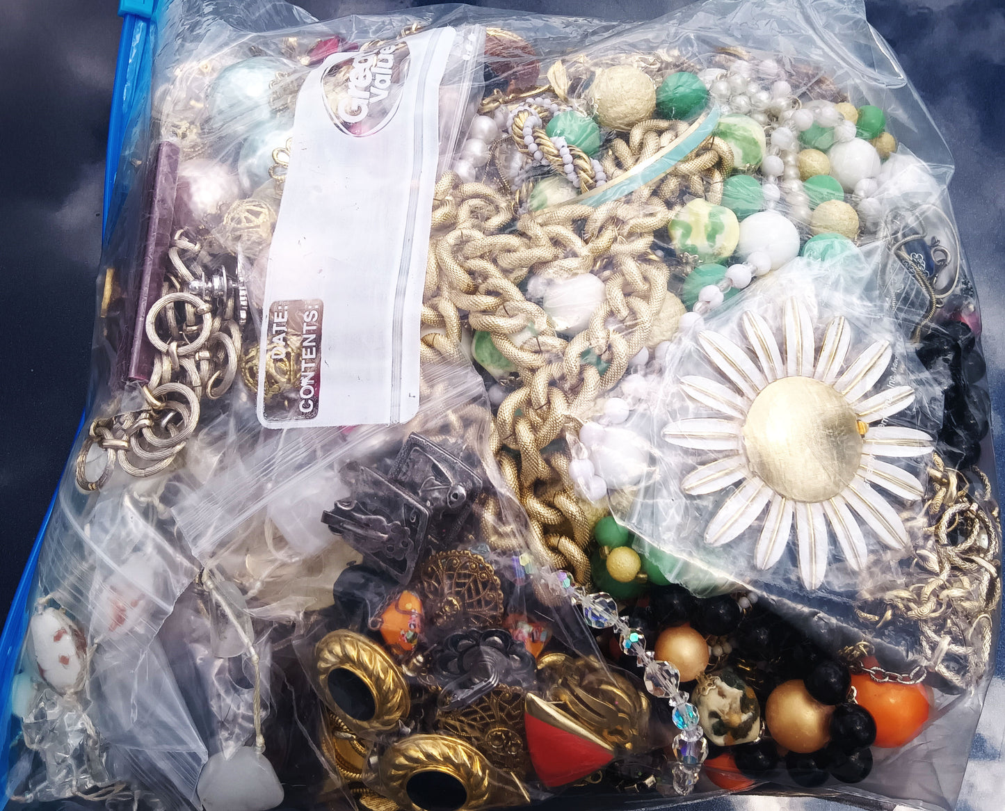 Vintage Wearable Mixed Costume Jewelry Bag #11