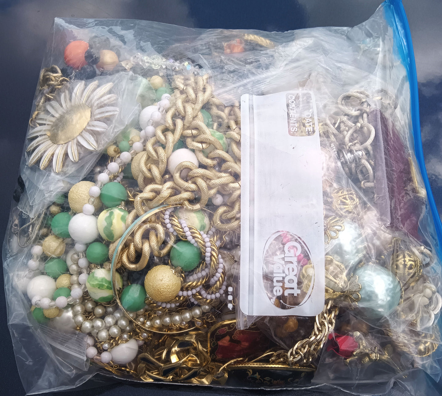 Vintage Wearable Mixed Costume Jewelry Bag #11