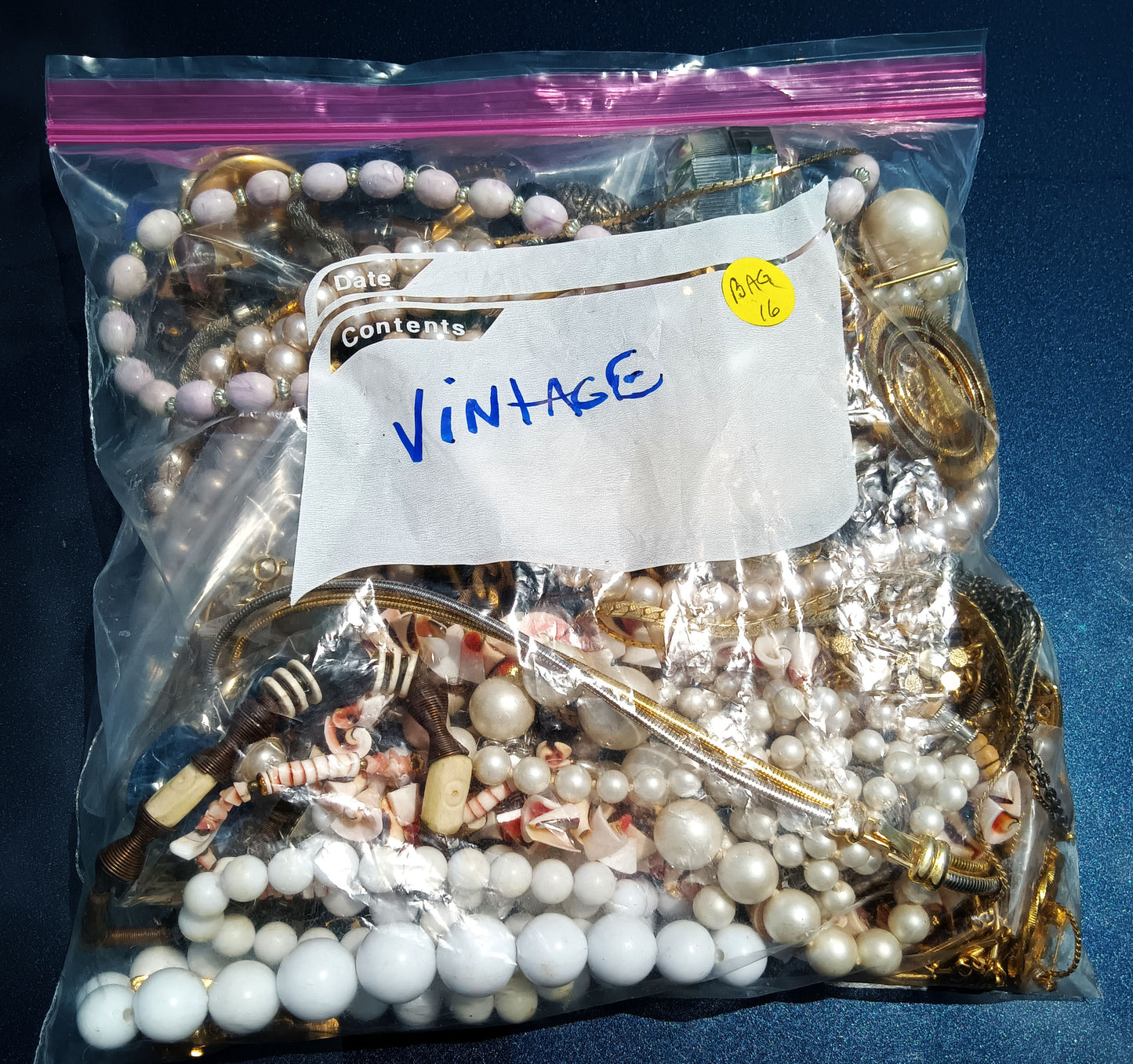 Vintage Wearable Mixed Costume Jewelry Bag #16