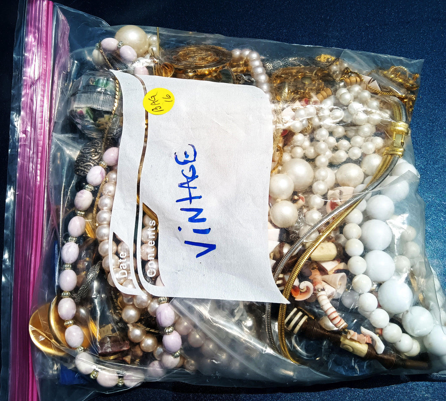 Vintage Wearable Mixed Costume Jewelry Bag #16