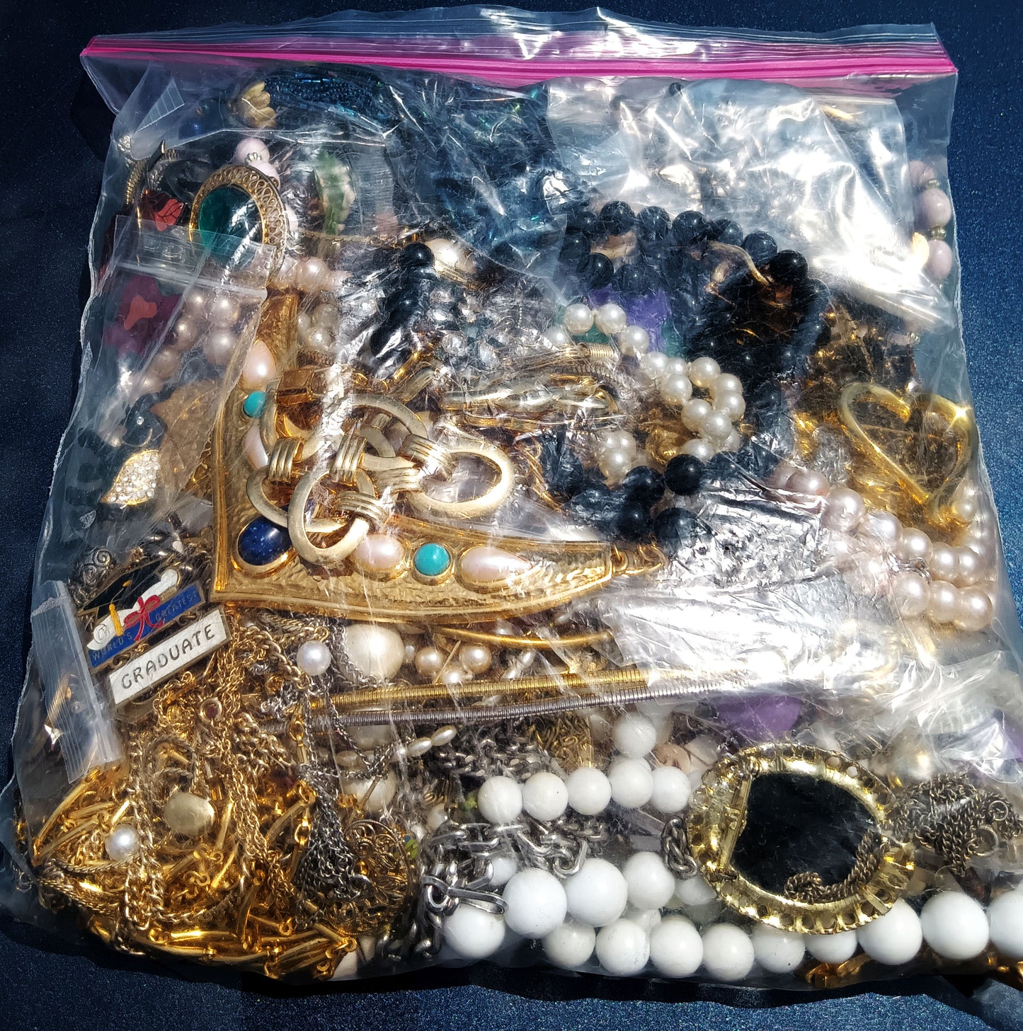 Vintage Wearable Mixed Costume Jewelry Bag #16