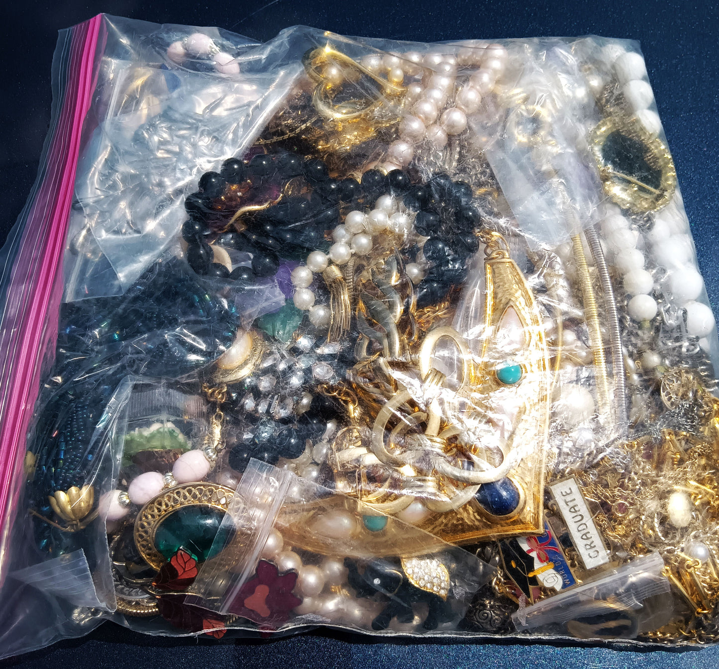 Vintage Wearable Mixed Costume Jewelry Bag #16