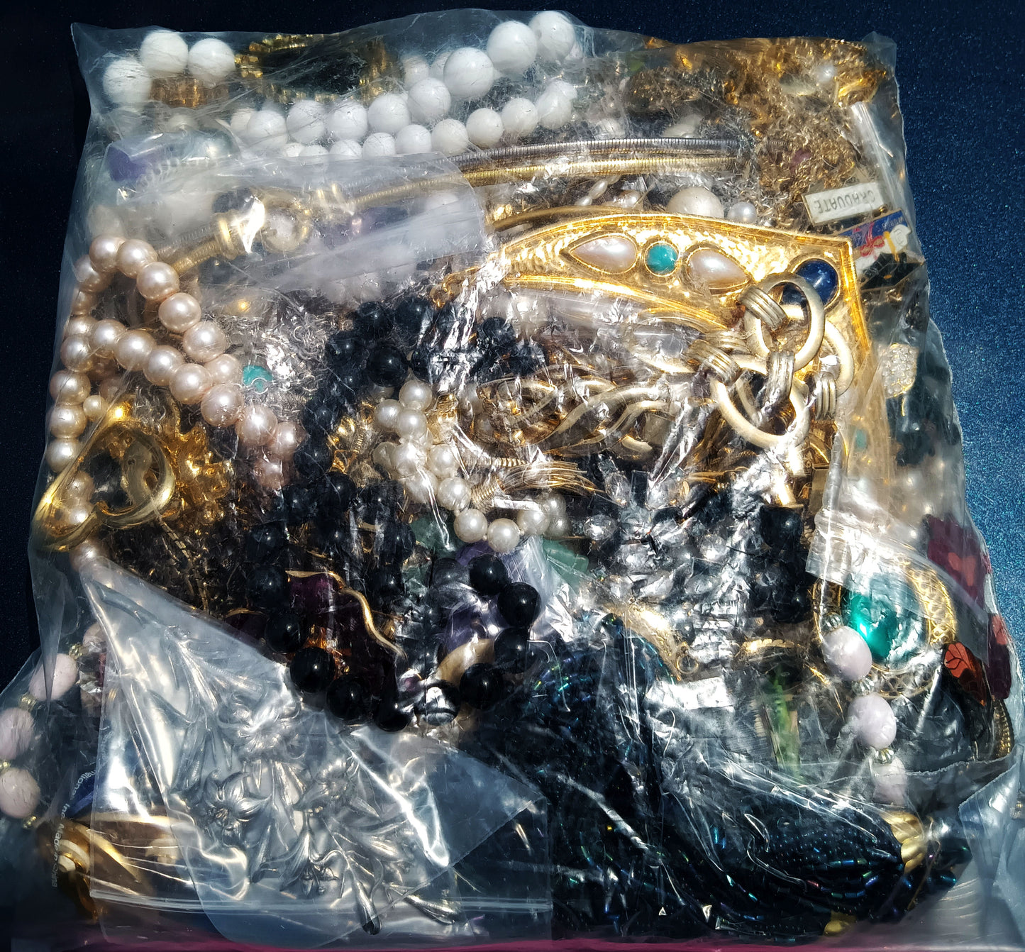 Vintage Wearable Mixed Costume Jewelry Bag #16