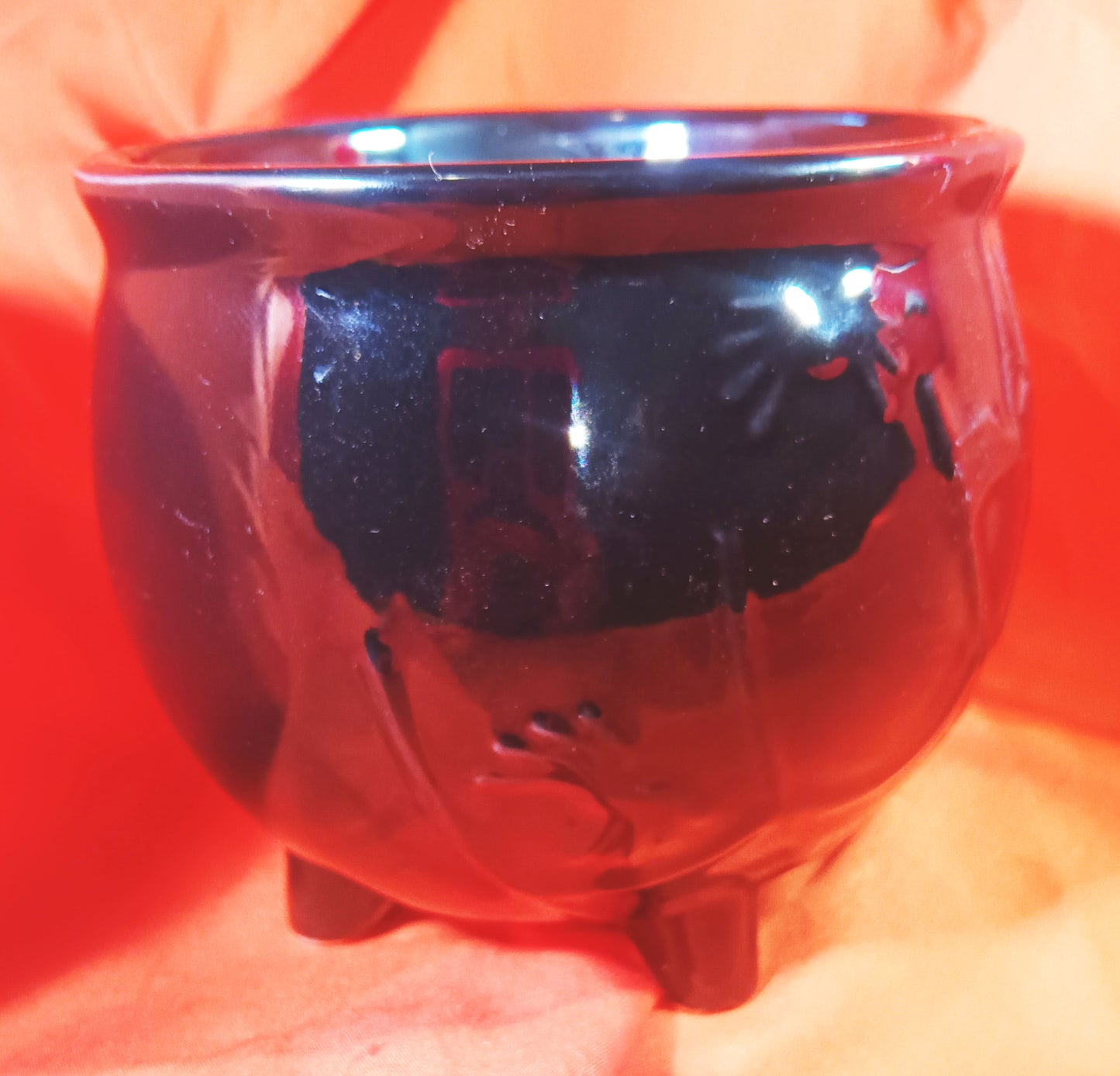 Threshold BLACK CAULDRON Coffee MUG Tea Cup 12oz Spider Web Halloween Stoneware