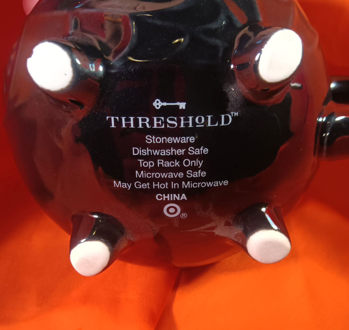 Threshold BLACK CAULDRON Coffee MUG Tea Cup 12oz Spider Web Halloween Stoneware