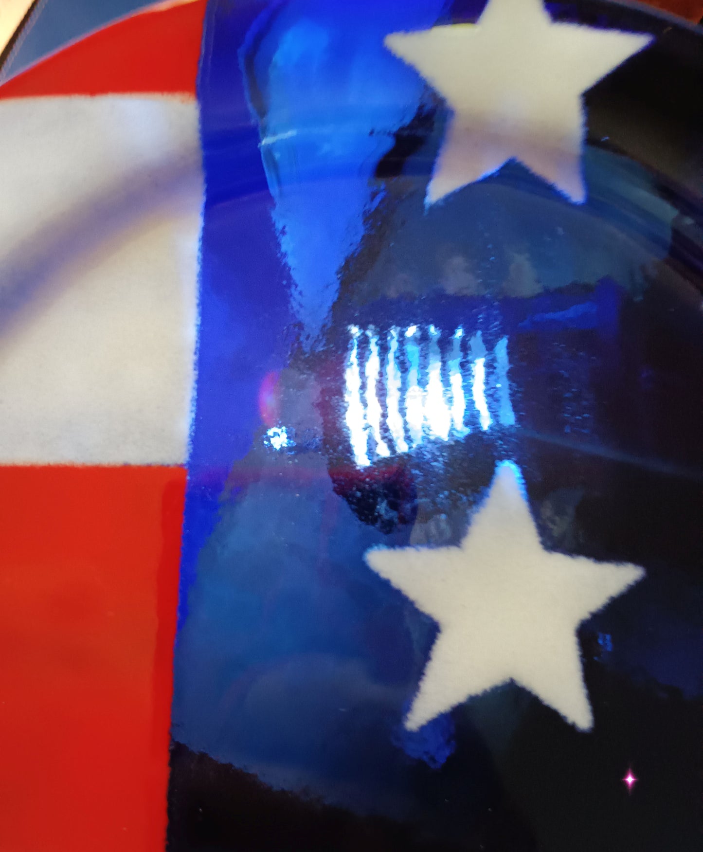 Jan Mitchell American Flag Glass Plate