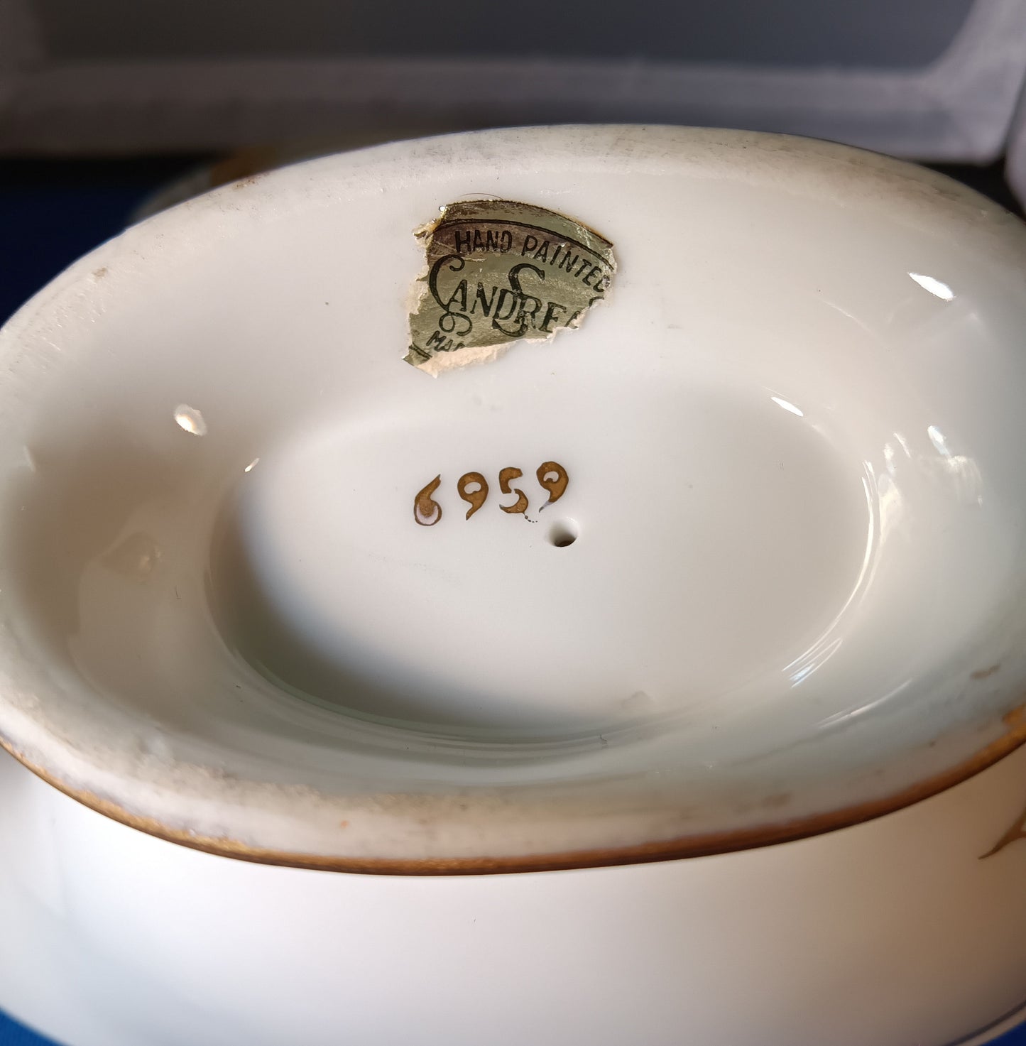 Vintage Victorian Style Porcelain Sauce Dish and Saucer - Andrea – 1950s – Japan