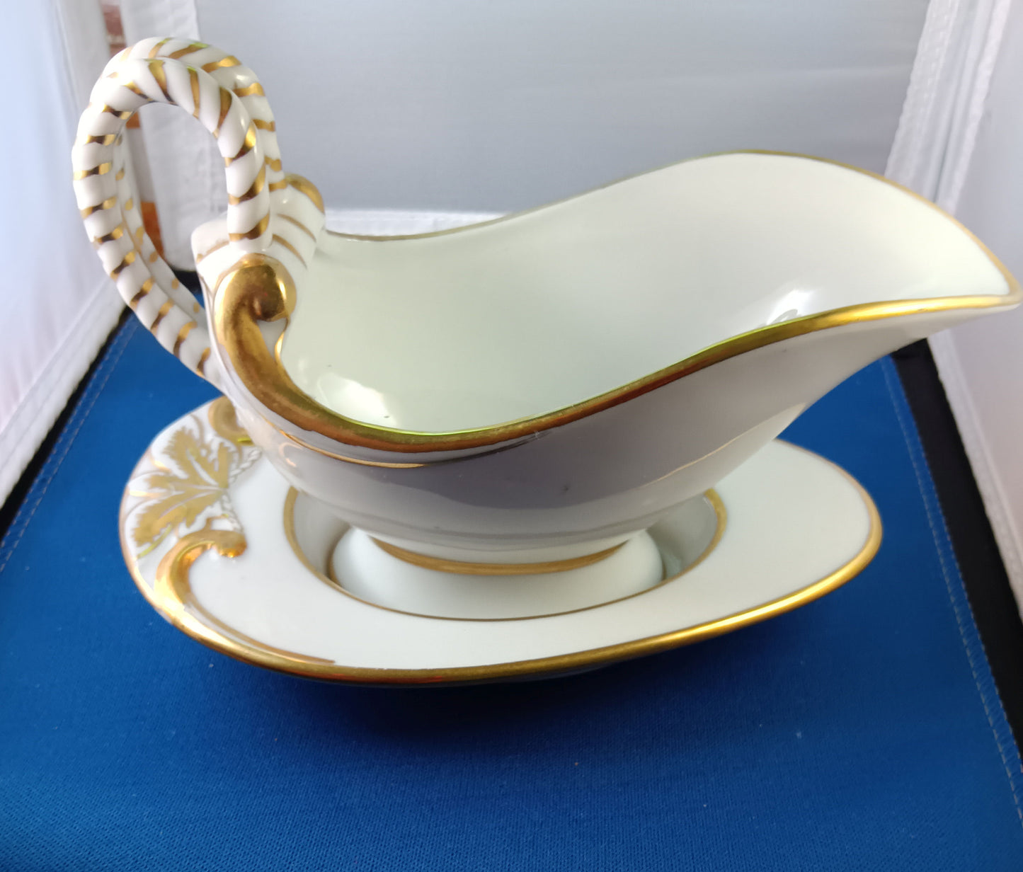 Vintage Victorian Style Porcelain Sauce Dish and Saucer - Andrea – 1950s – Japan