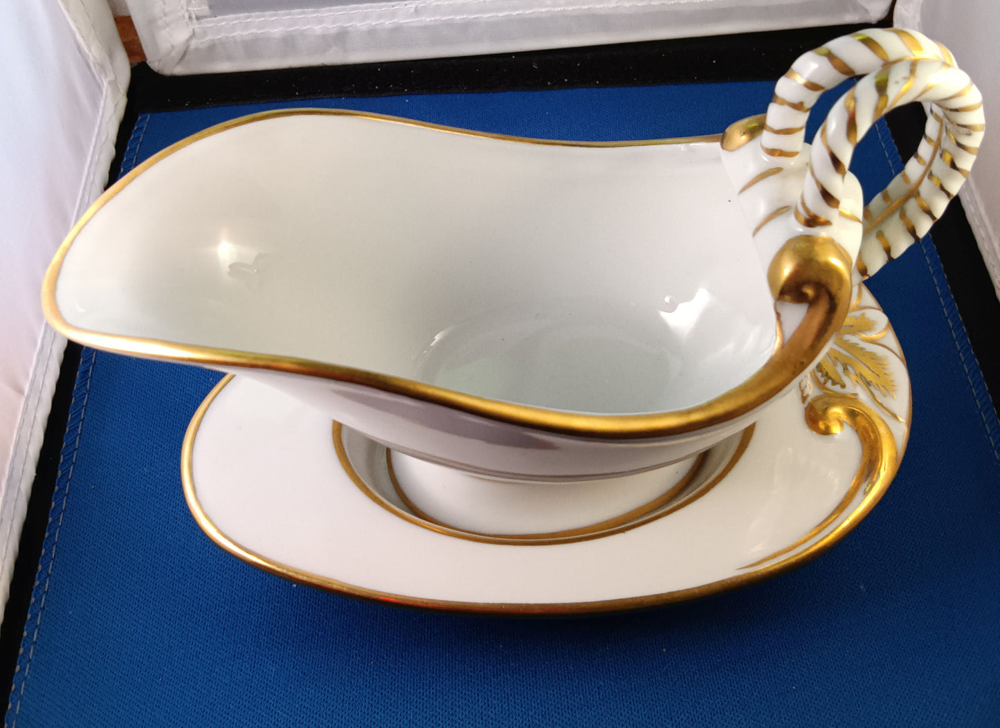 Vintage Victorian Style Porcelain Sauce Dish and Saucer - Andrea – 1950s – Japan