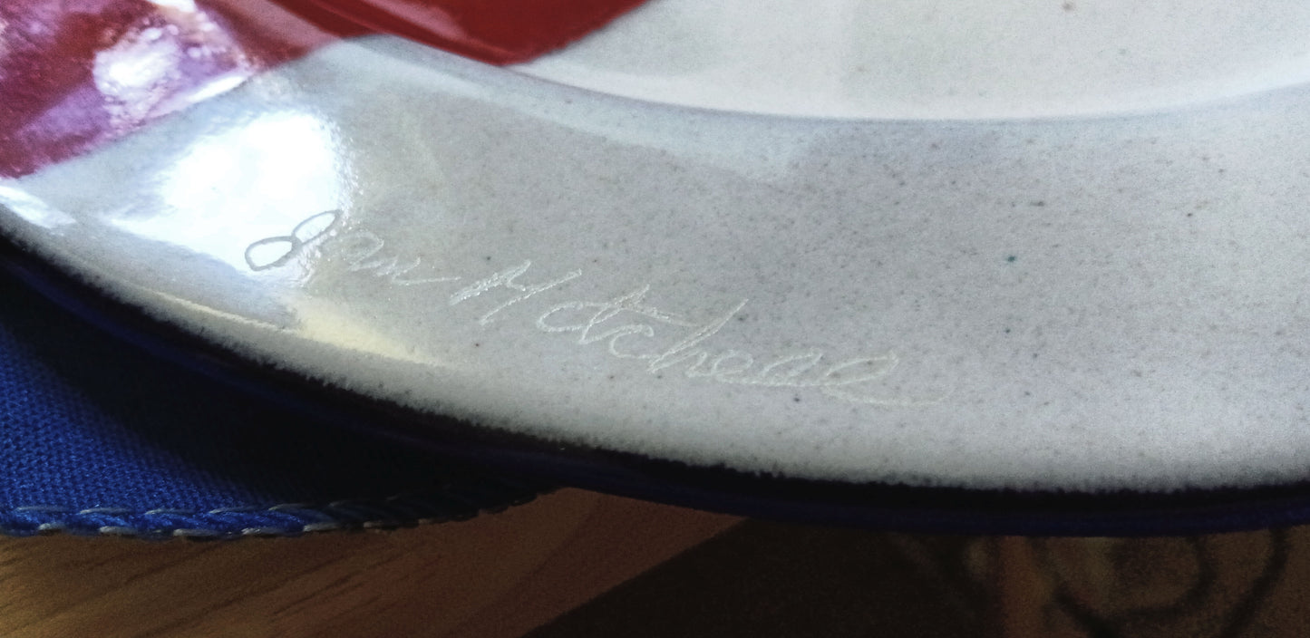 Jan Mitchell American Flag Glass Plate