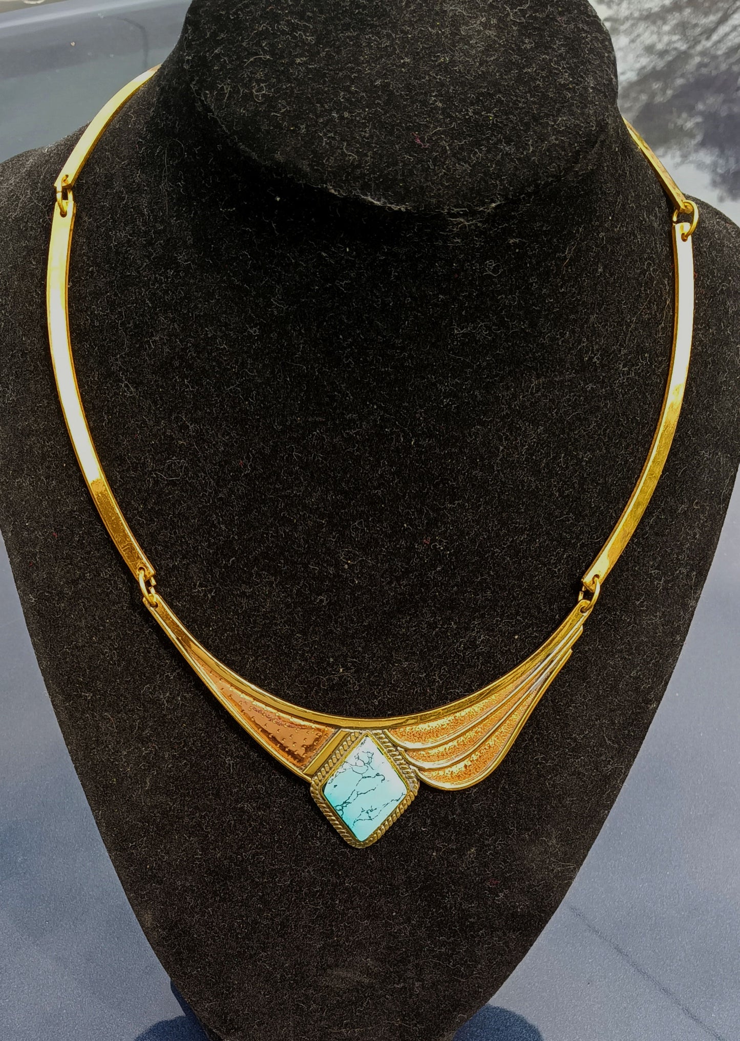 Vintage Mid Century Modernist Necklace Choker in the Style of Richard Kaish - Modern Artisan Studio Jewelry - Unsigned