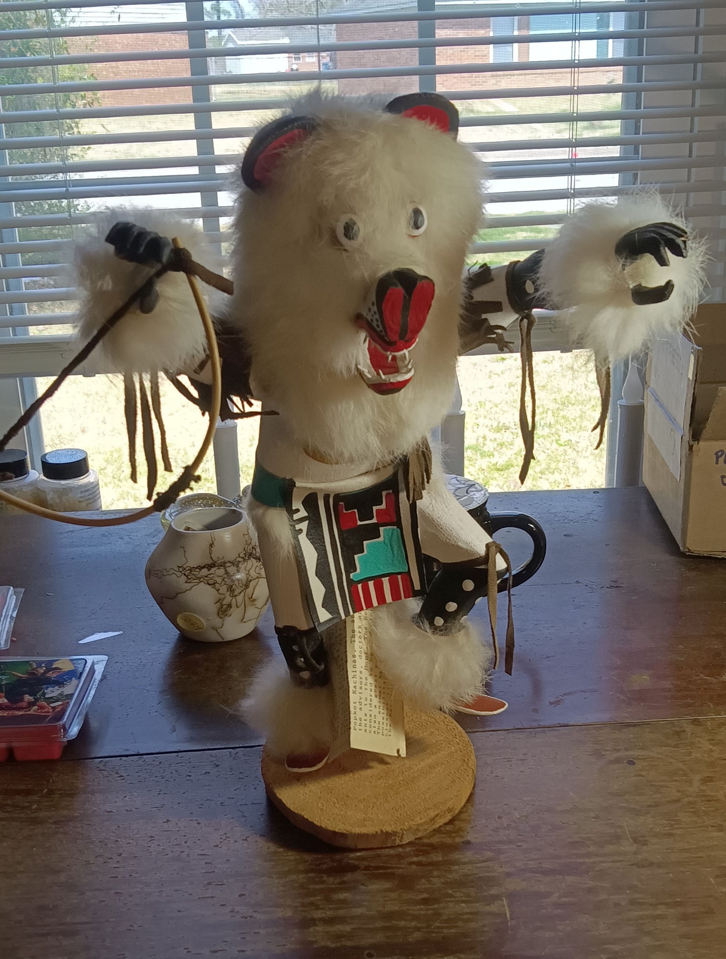 Bear Kachina – Hon Kachina; Dancing; Hopi; Signed by F. Largo