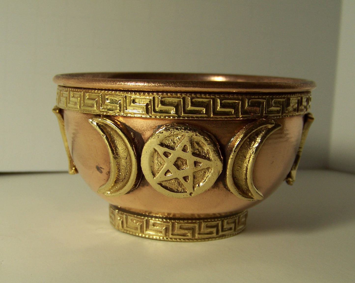 Brass Offering Bowl - Triple Moon - 3" Wide