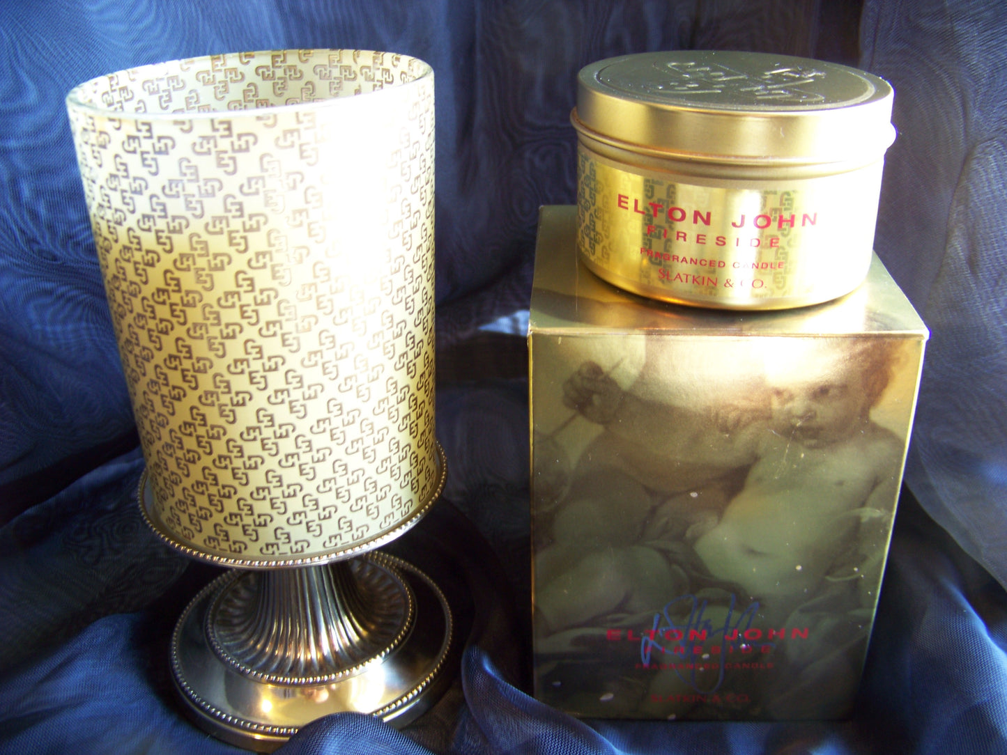 Elton John Fireside Candle and Tin Companion Candle Combo - Very Rare - -