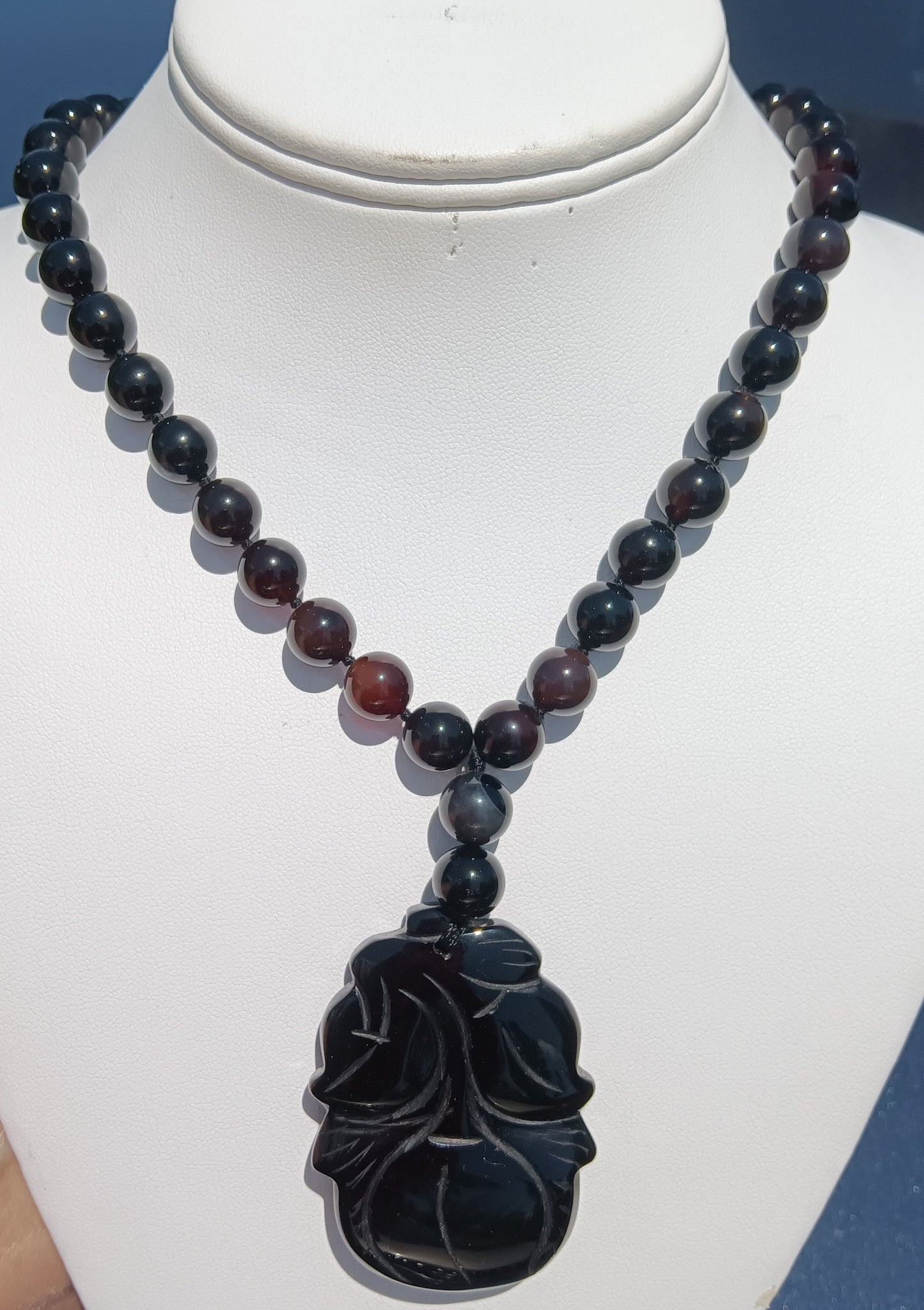 Black Onyx Asian style Fruit Necklace