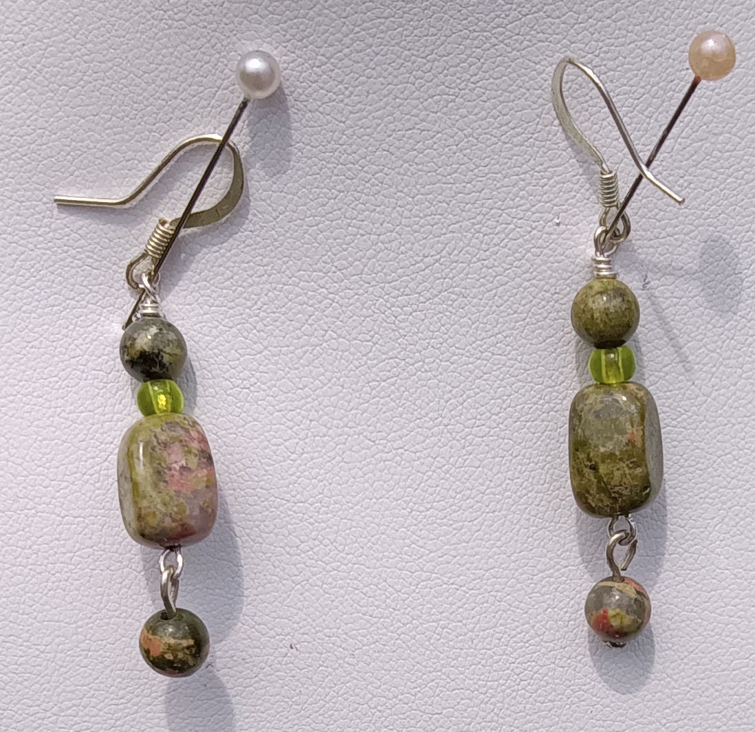 Unakite Necklace and Earrings