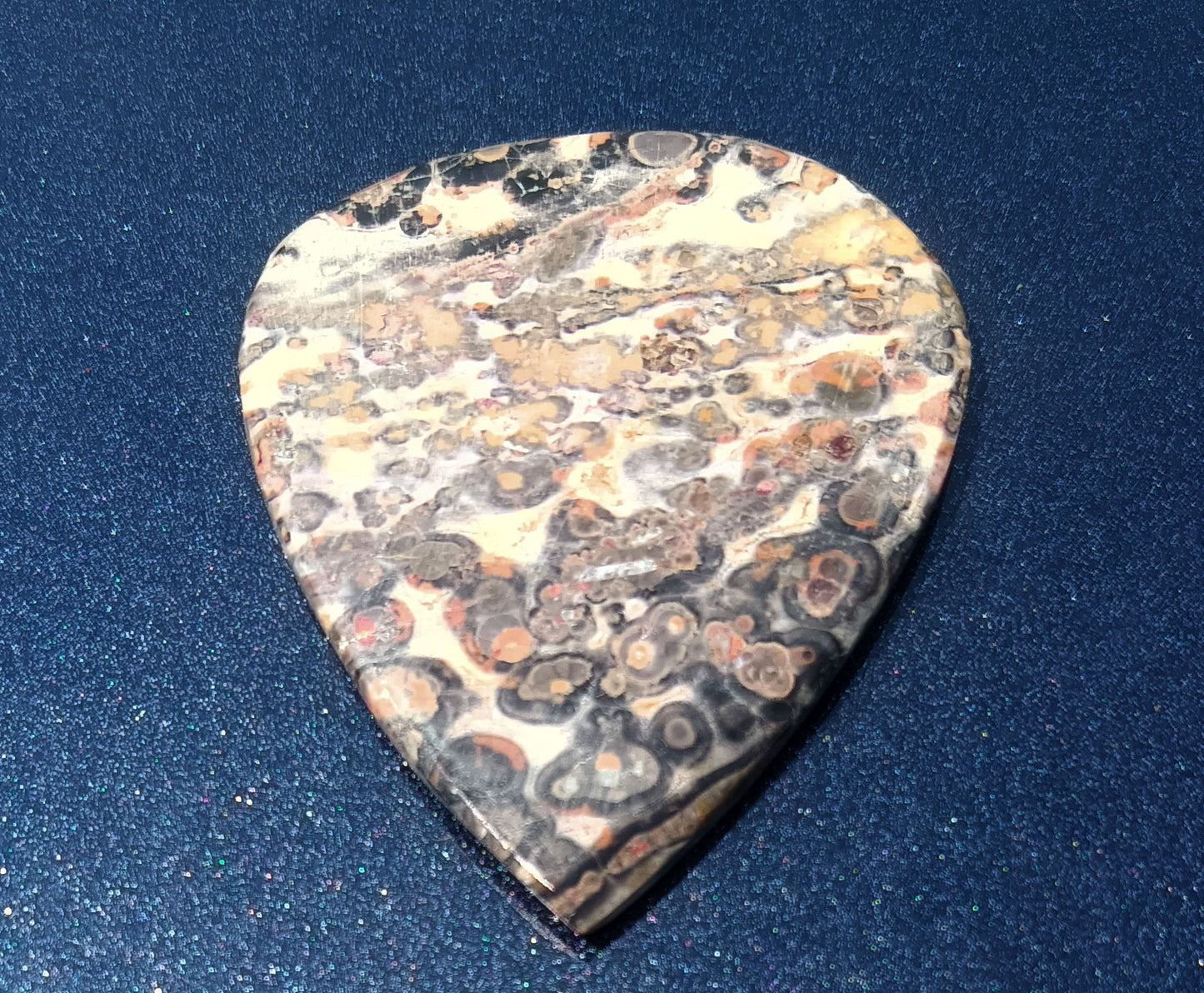 Leopardskin Jasper Metaphysical Guitar Pick