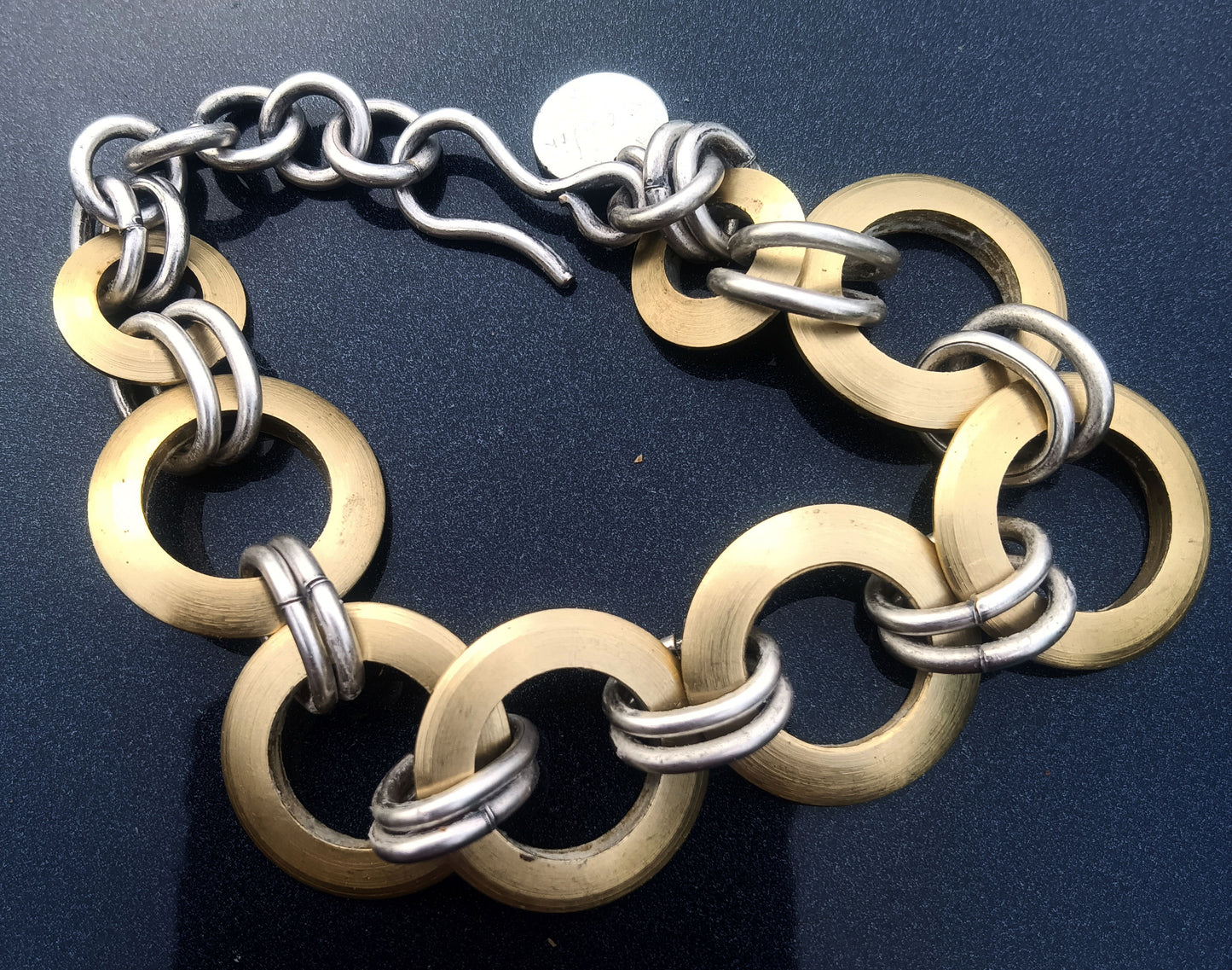 Bronze Linked Circles Bracelet by Lochlin Smith