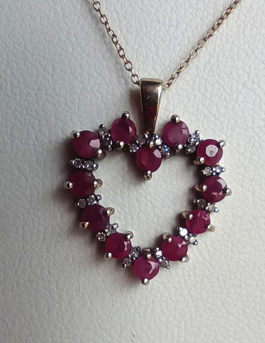 Ruby Heart Sterling Pendant by Ambras Fine Jewelry Corp