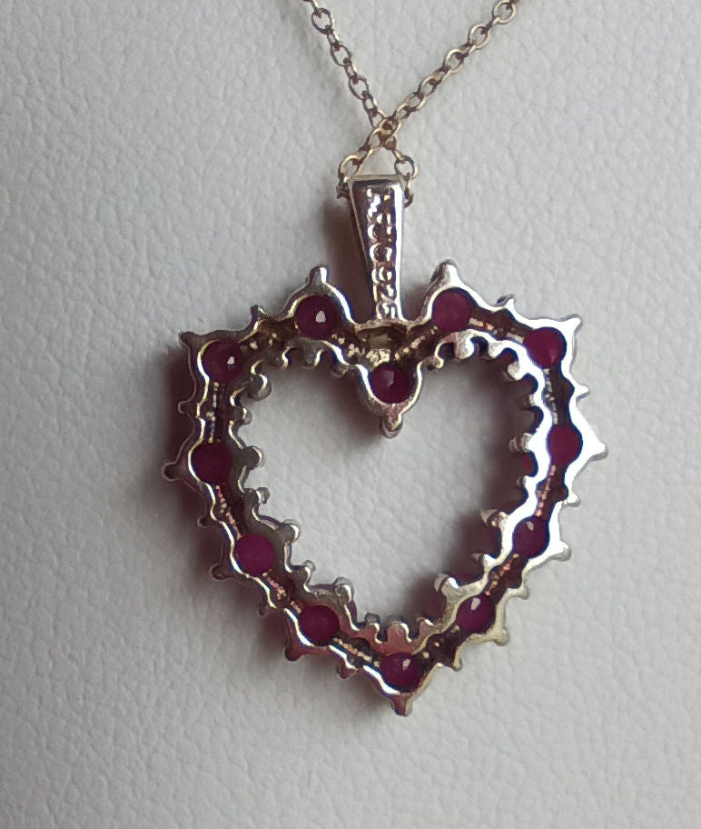 Ruby Heart Sterling Pendant by Ambras Fine Jewelry Corp