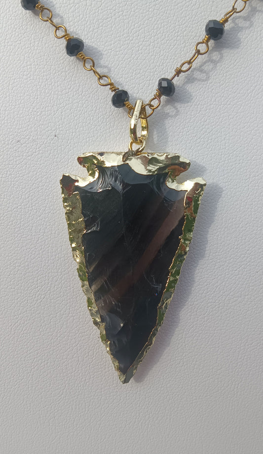 Knapped Obsidian Arrowhead Necklace