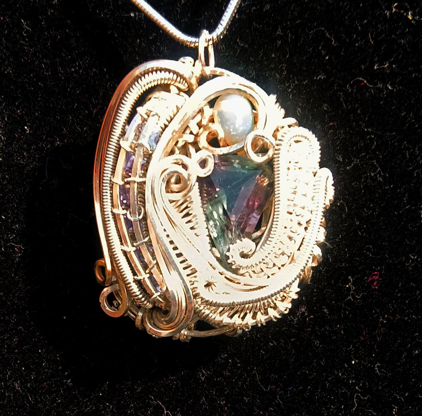 Artisan Wire Wrap Pendant #4 with Sterling Necklace