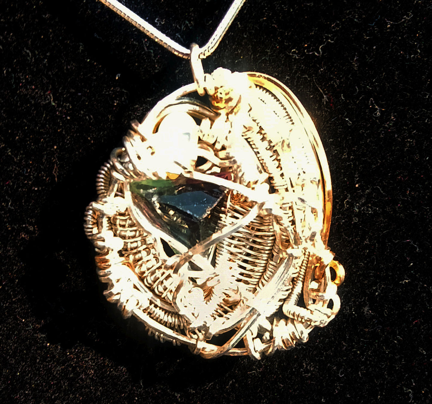 Artisan Wire Wrap Pendant #4 with Sterling Necklace