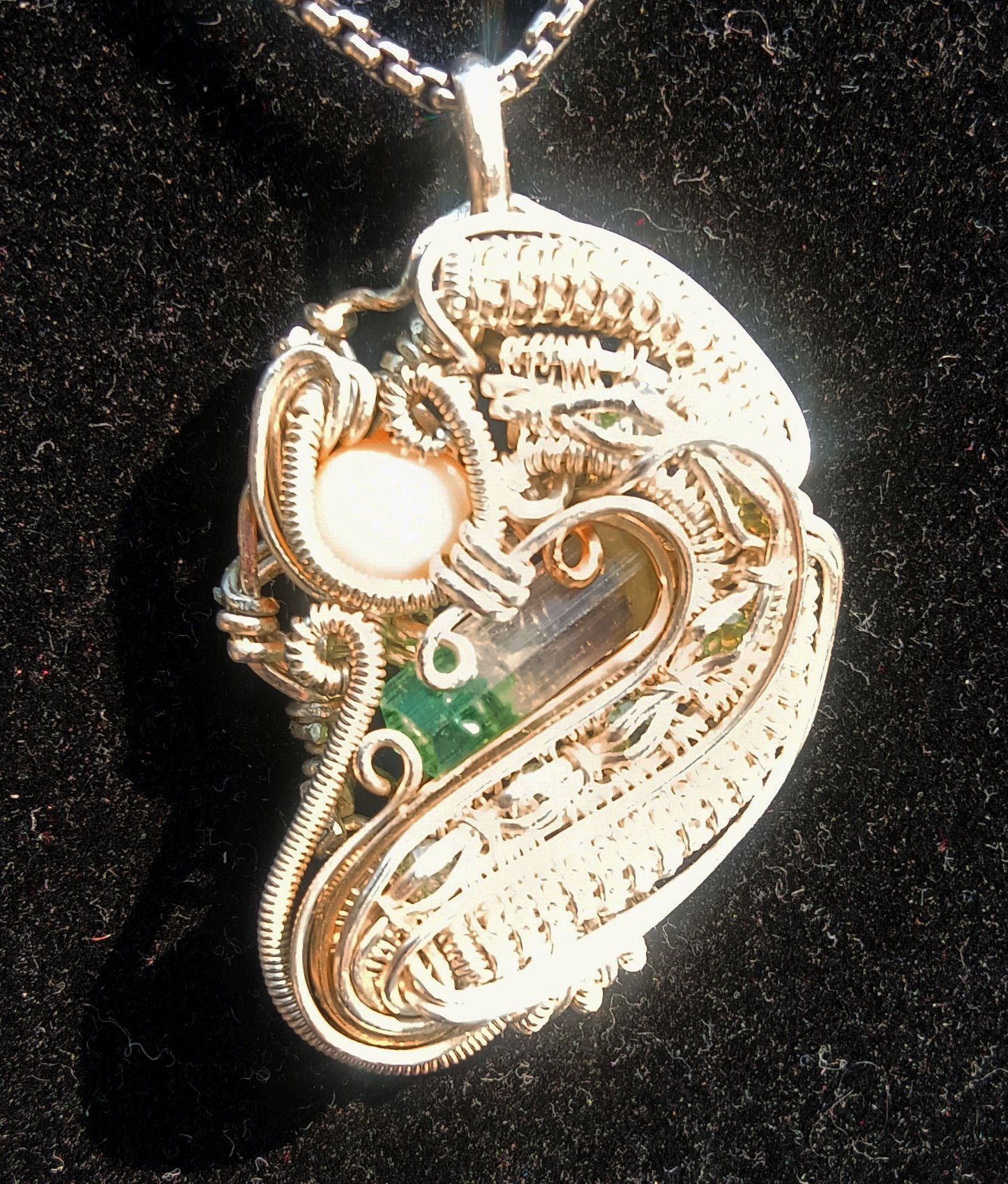 Artisan Wire Wrap Pendant #3 with Sterling Necklace