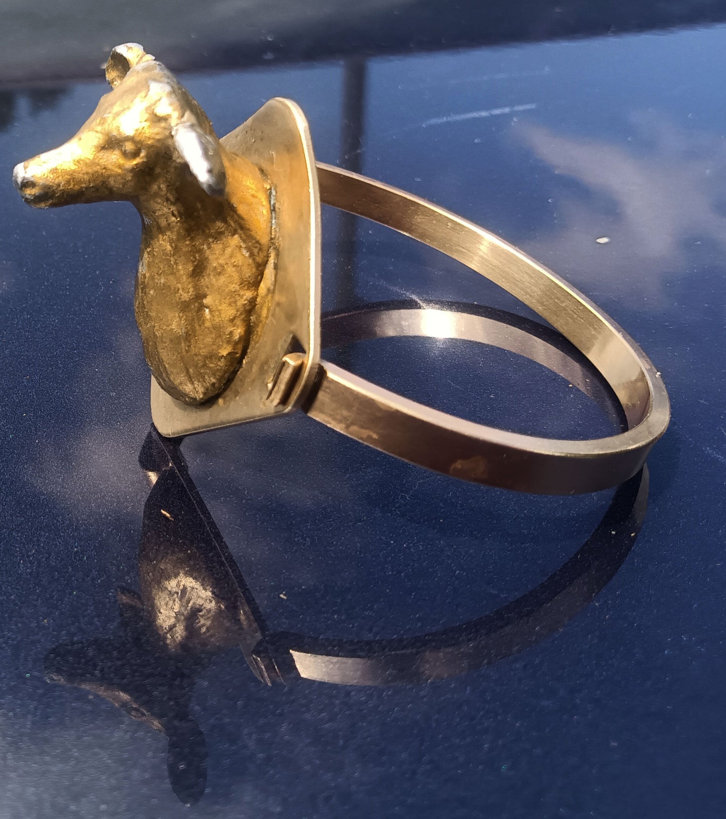 Rare and Unusual Doe (Celtic Hind) Brass Bracelet