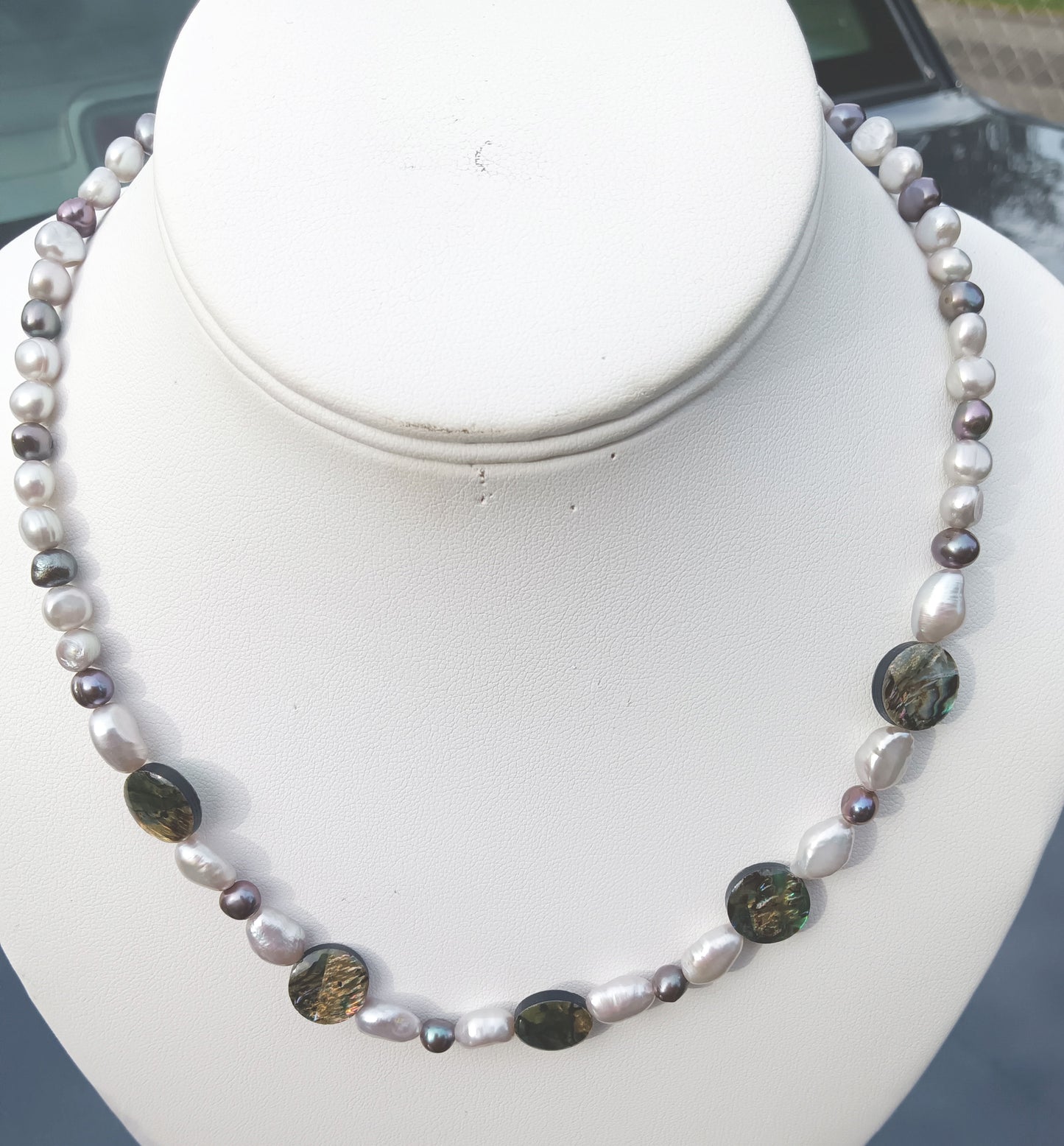 Marsala Abalone South Sea and Tahitian Peacock Pearl Necklace