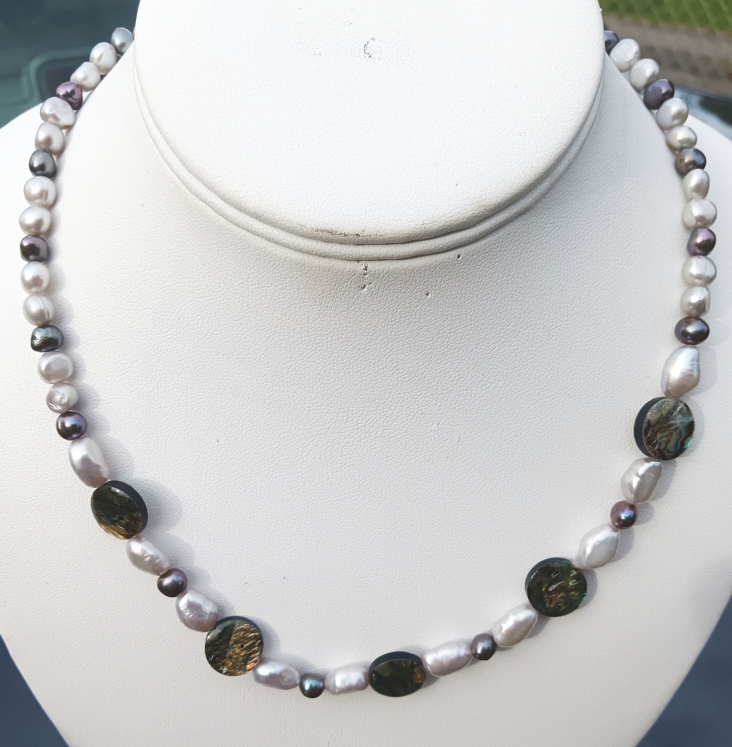 Marsala Abalone South Sea and Tahitian Peacock Pearl Necklace