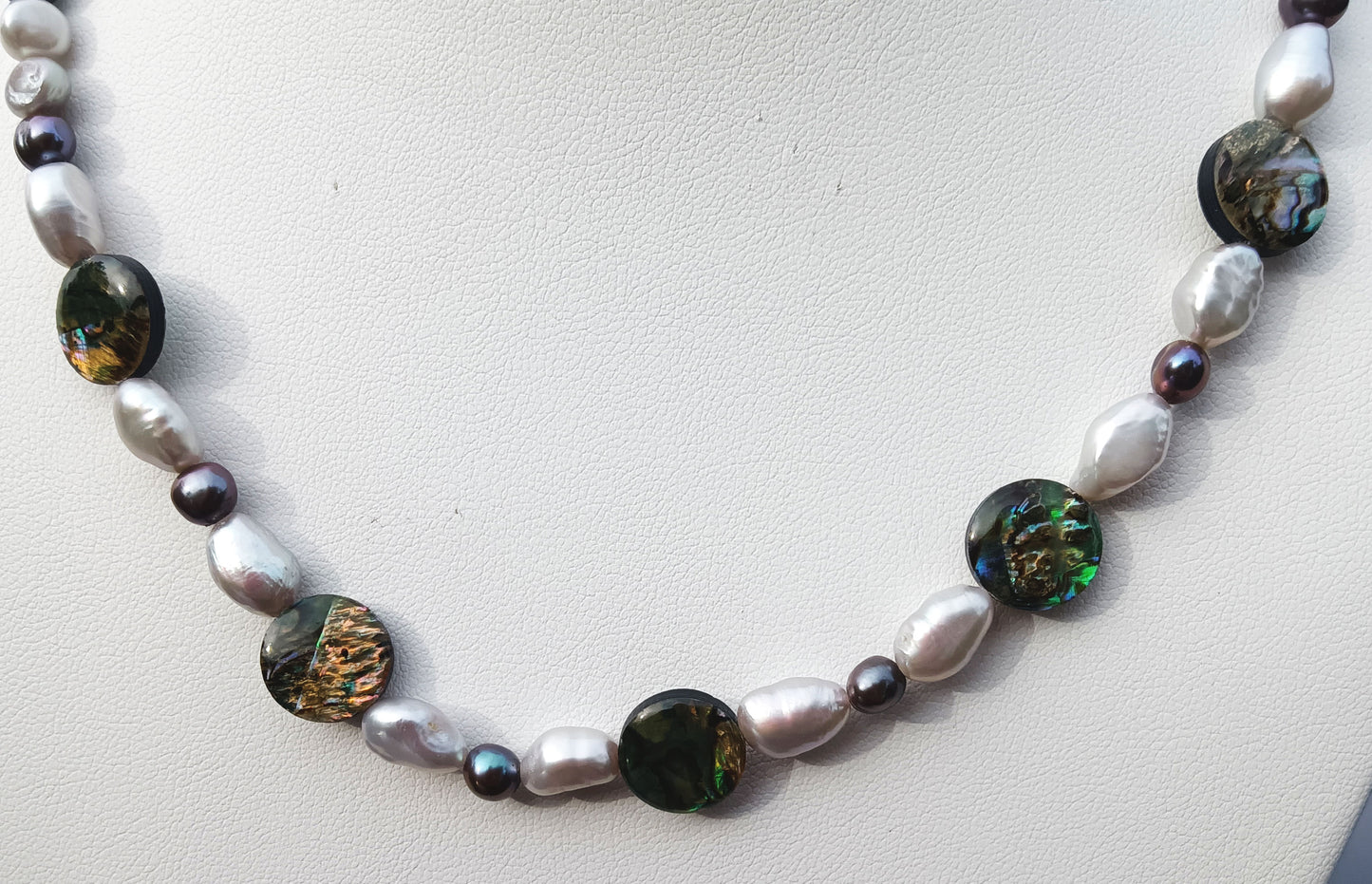 Marsala Abalone South Sea and Tahitian Peacock Pearl Necklace