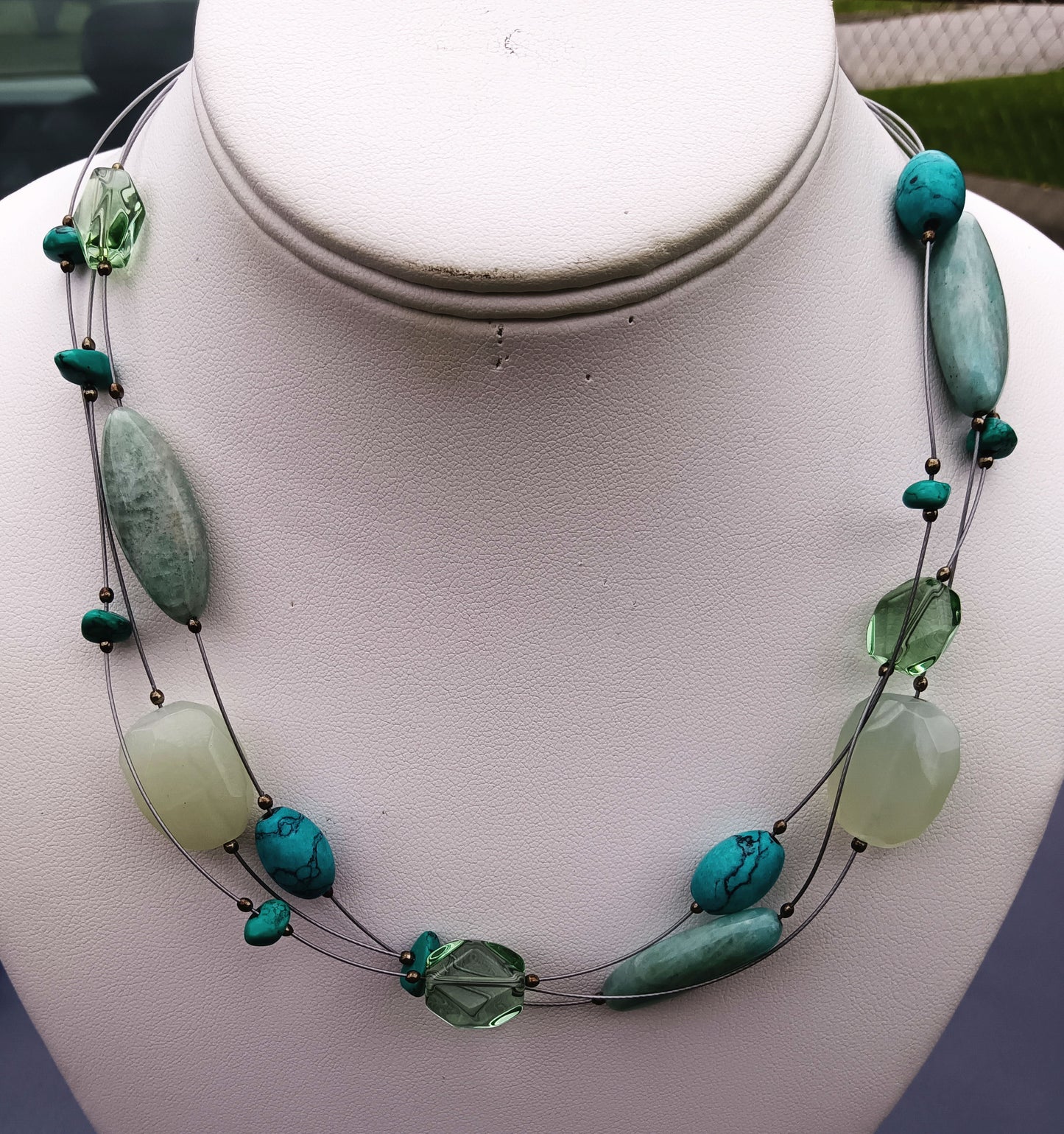 Silpada Gems of the Sea Statement Necklace 3-Strand