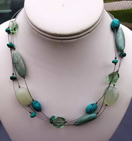 Silpada Gems of the Sea Statement Necklace 3-Strand