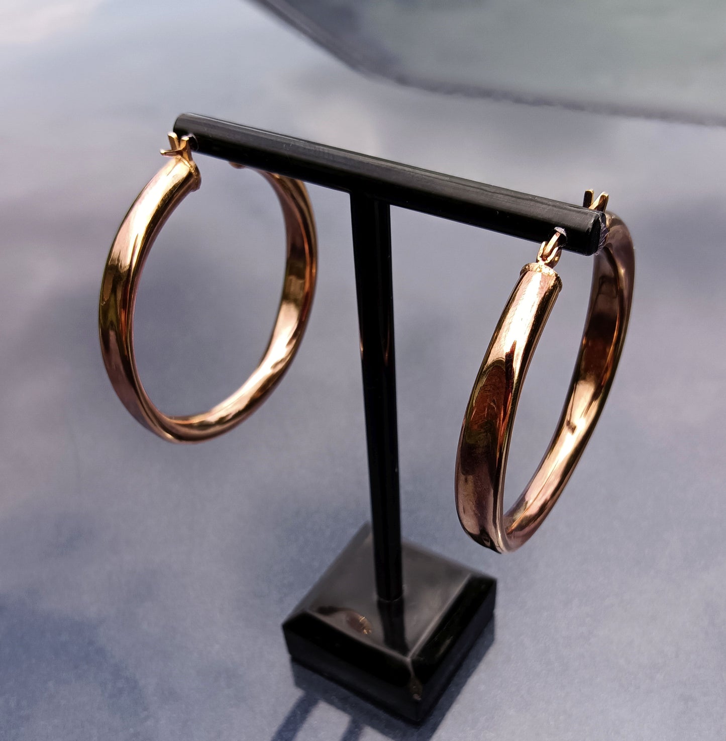 Stainless Steel Brown Ion-plated Hoop Earrings