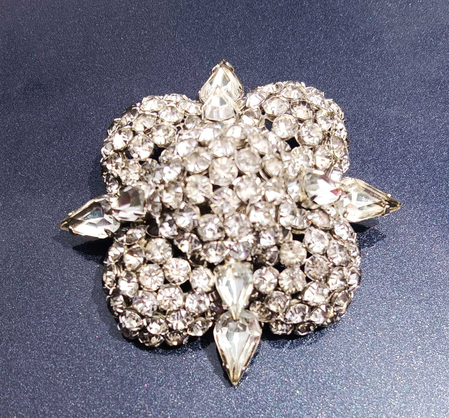 Warner Vintage Rhinestone Dome Brooch