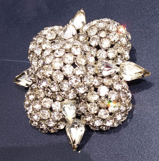 Warner Vintage Rhinestone Dome Brooch