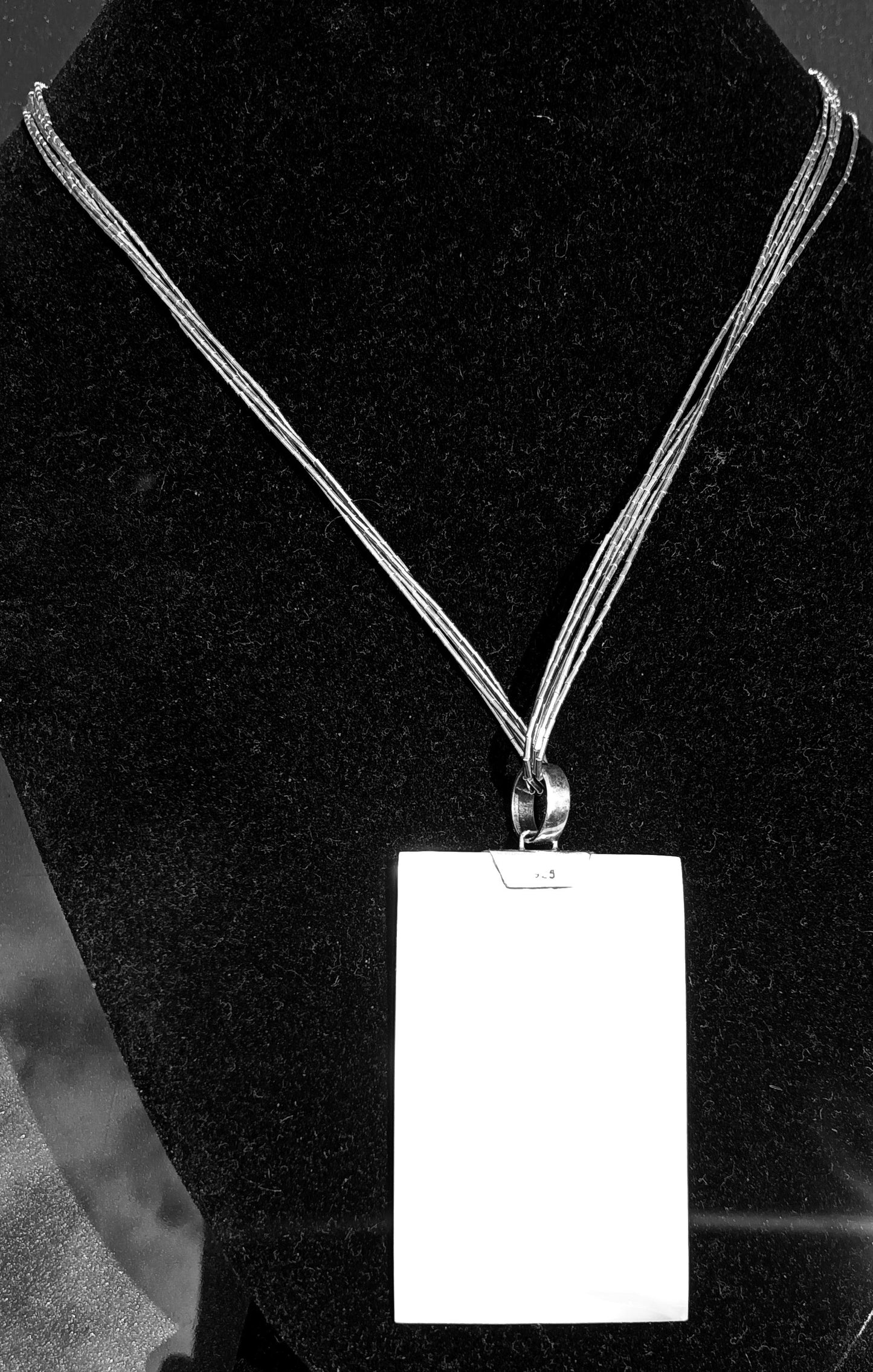 Mother of Pearl Pendant paired with 925 Schubes Liquid Silver Necklace