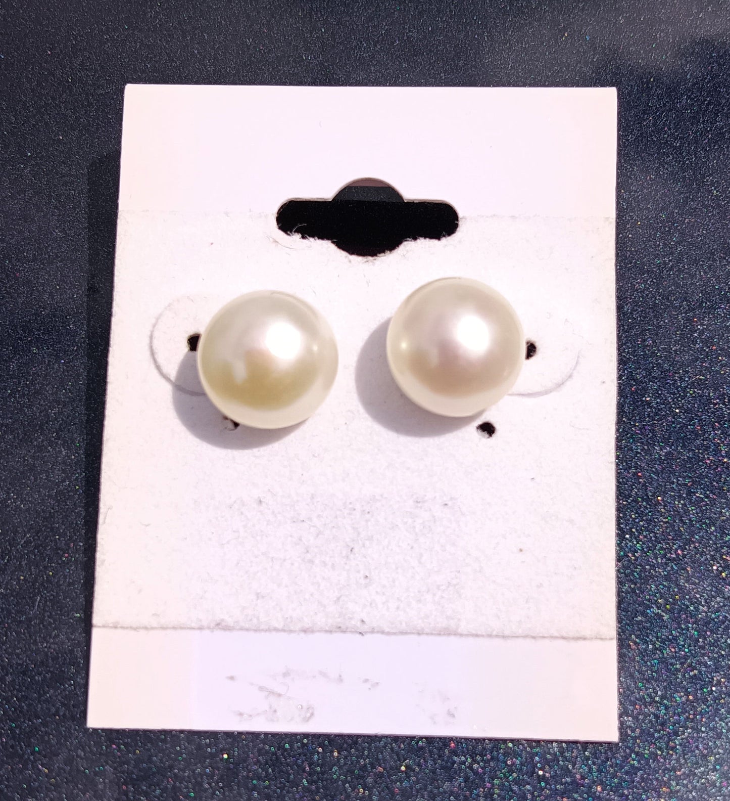 Button-Shape Pearl Earrings