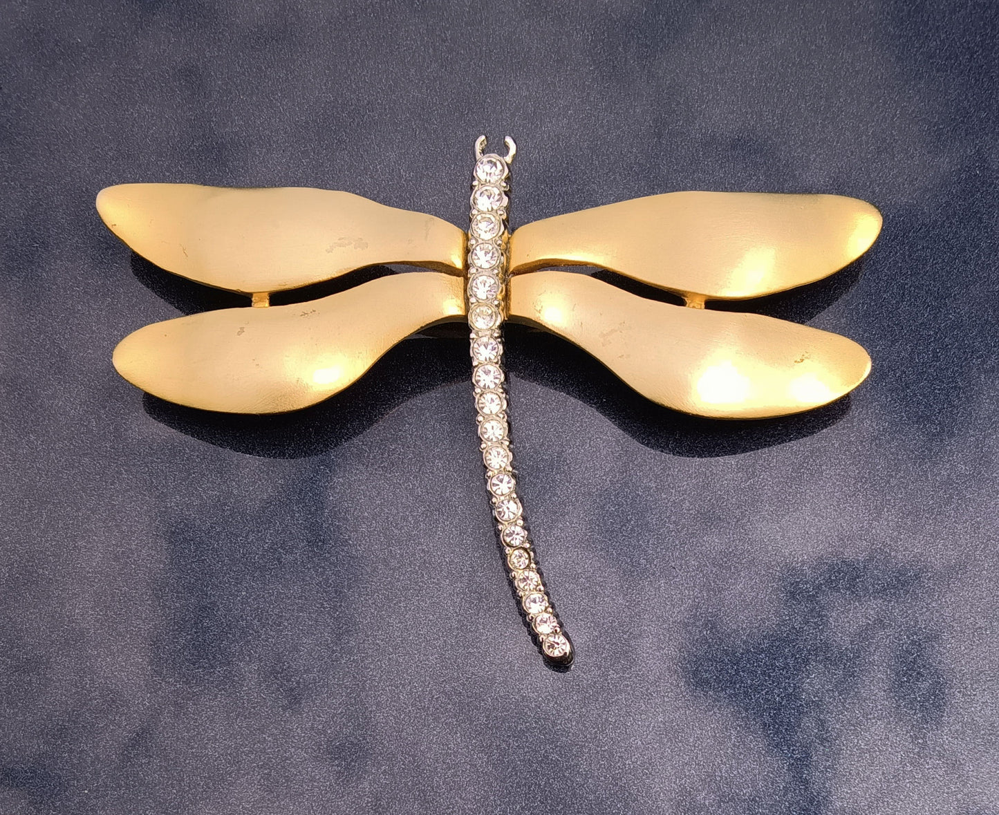 Kenneth Jay Lane Signed Gold Dragonfly Pin