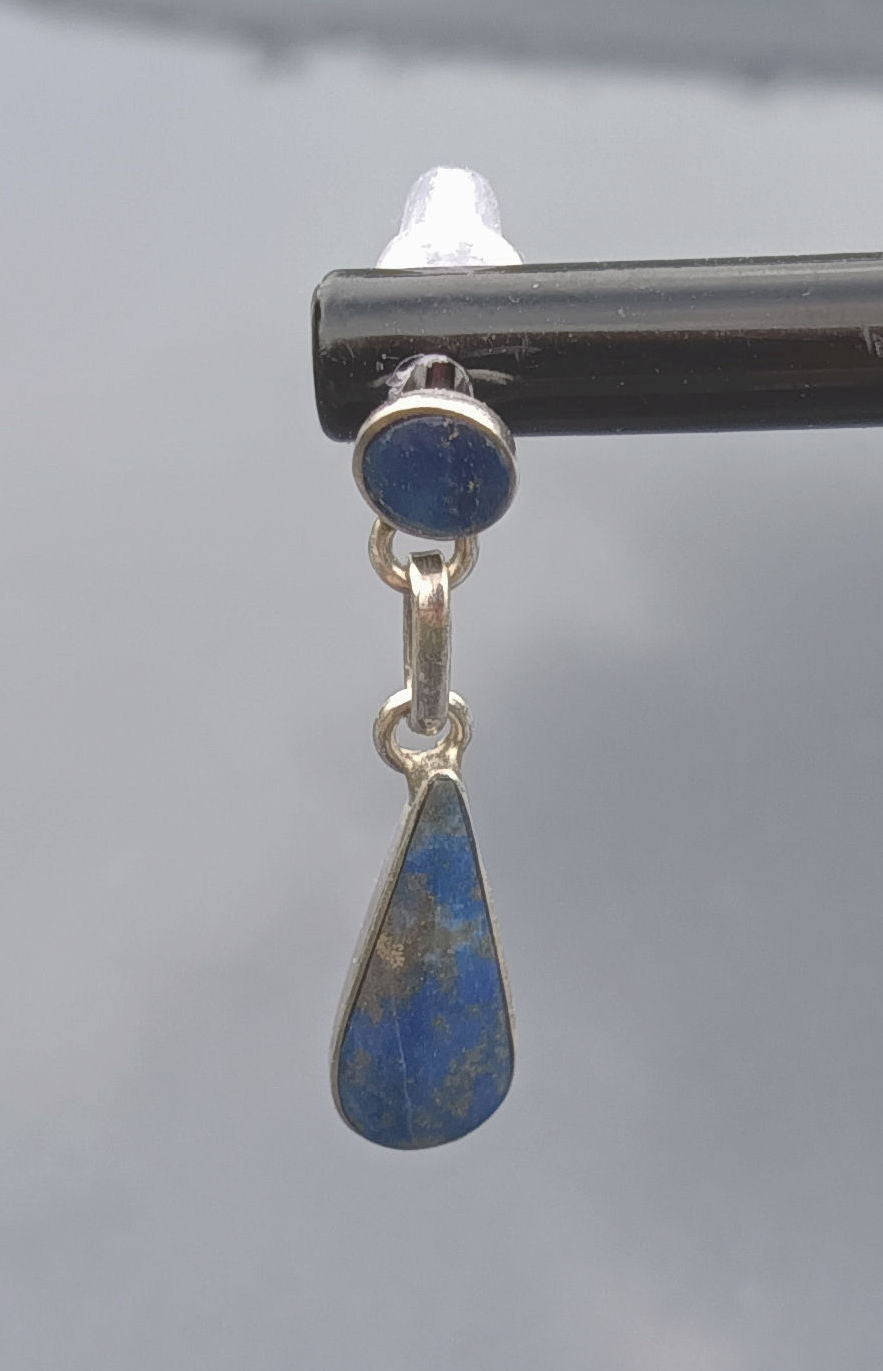 Lapis Lazuli Dangle Earrings - 950 Silver