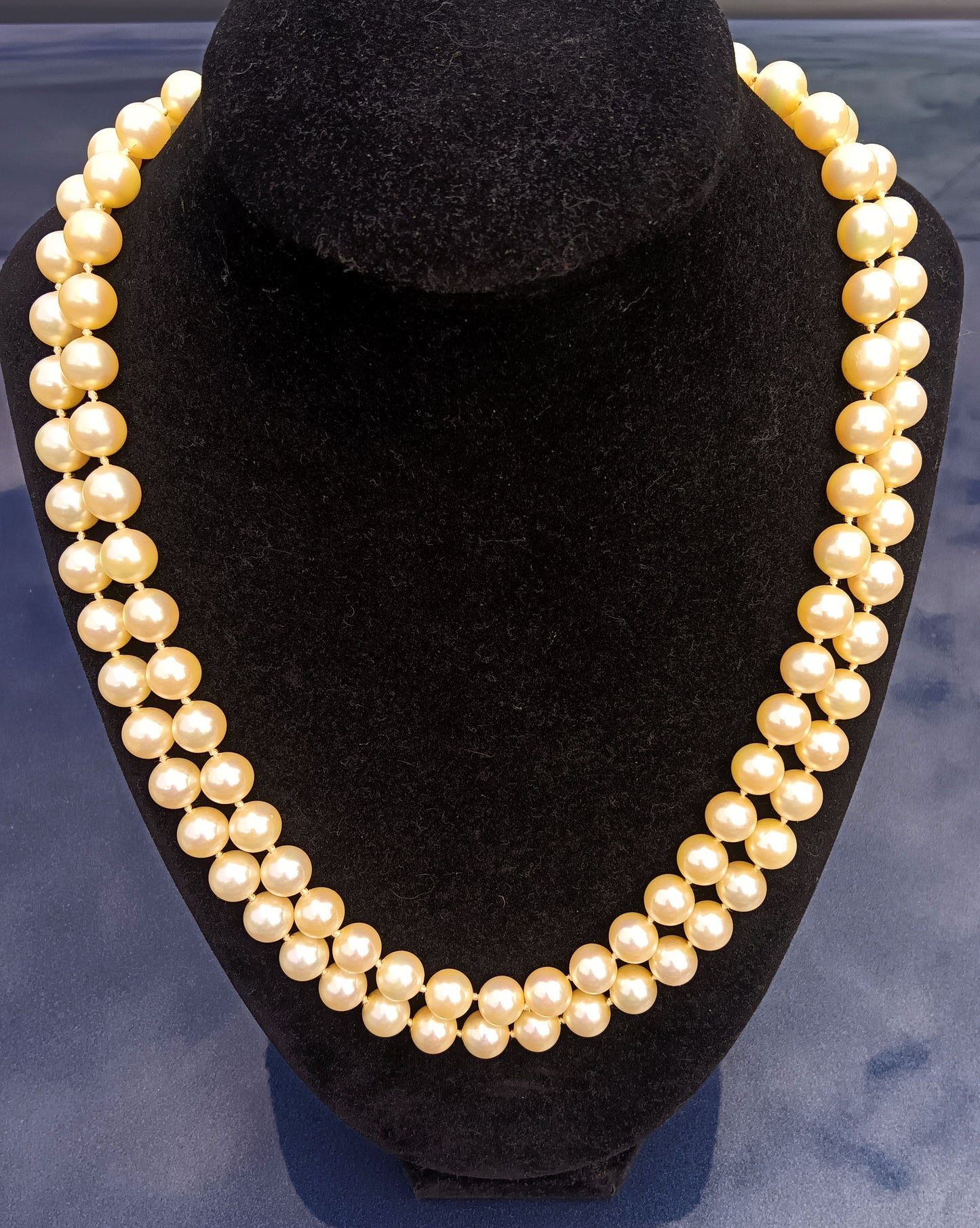 Ciner Double Strand Glass Pearl Necklace