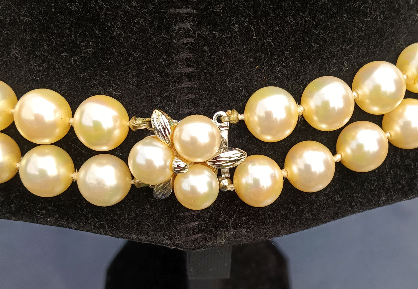 Ciner Double Strand Glass Pearl Necklace