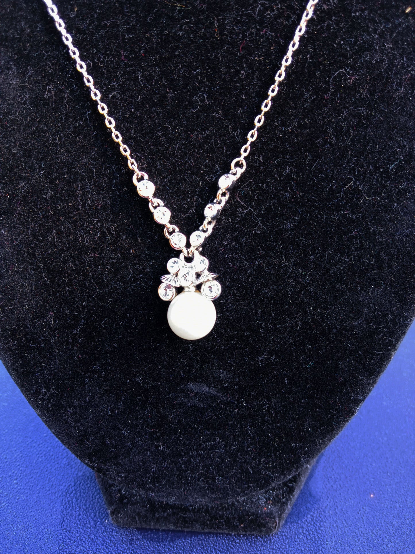 Givenchy Faux Pearl and Diamond Silver-tone Necklace