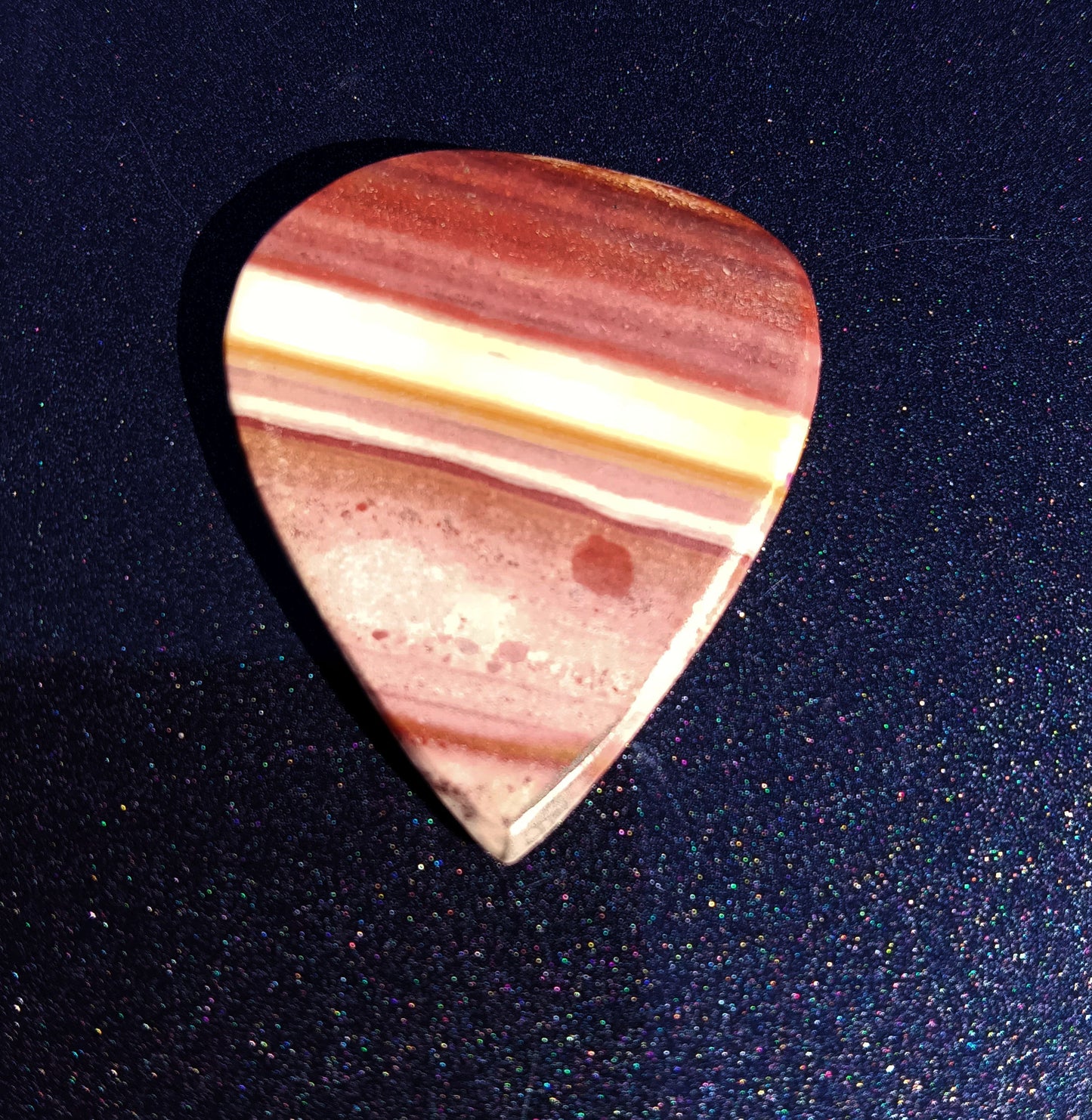 “Bands of Jupiter” Metaphysical Guitar Pick of Banded Jasper