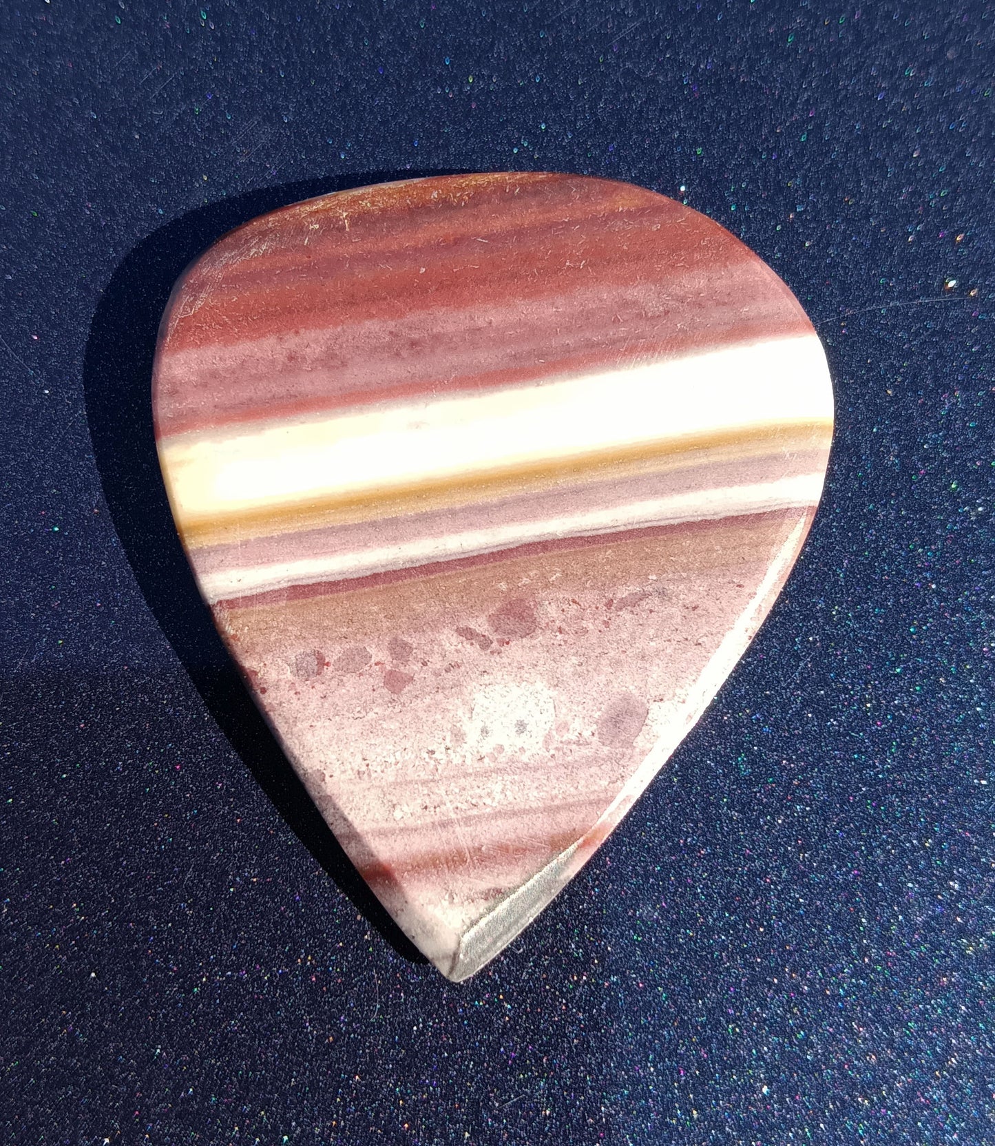 “Bands of Jupiter” Metaphysical Guitar Pick of Banded Jasper