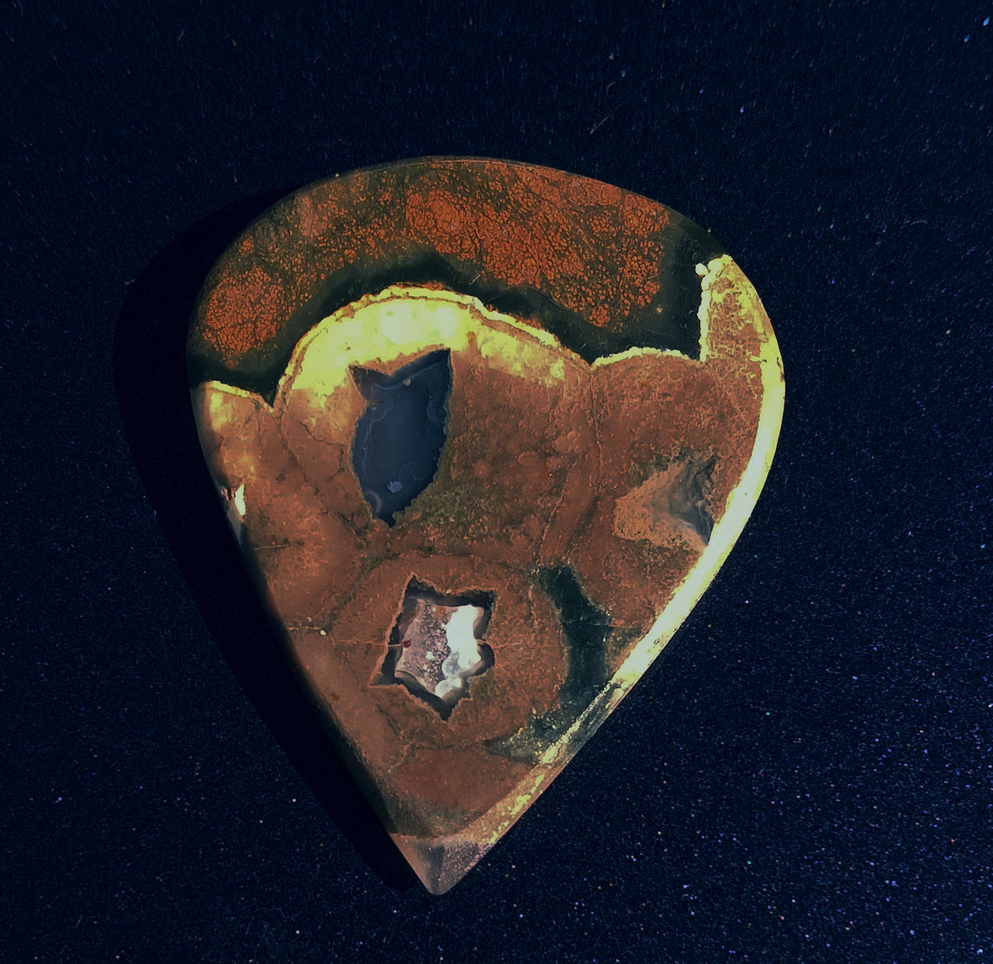 Brown Agate Semi-translucent with a hint of Green Guitar Pick