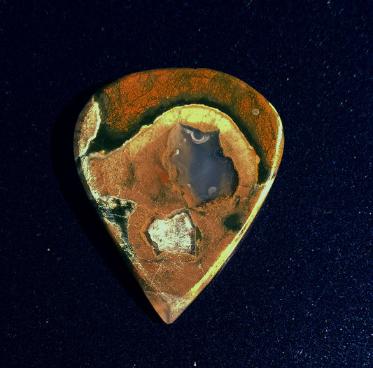 Brown Agate Semi-translucent with a hint of Green Guitar Pick