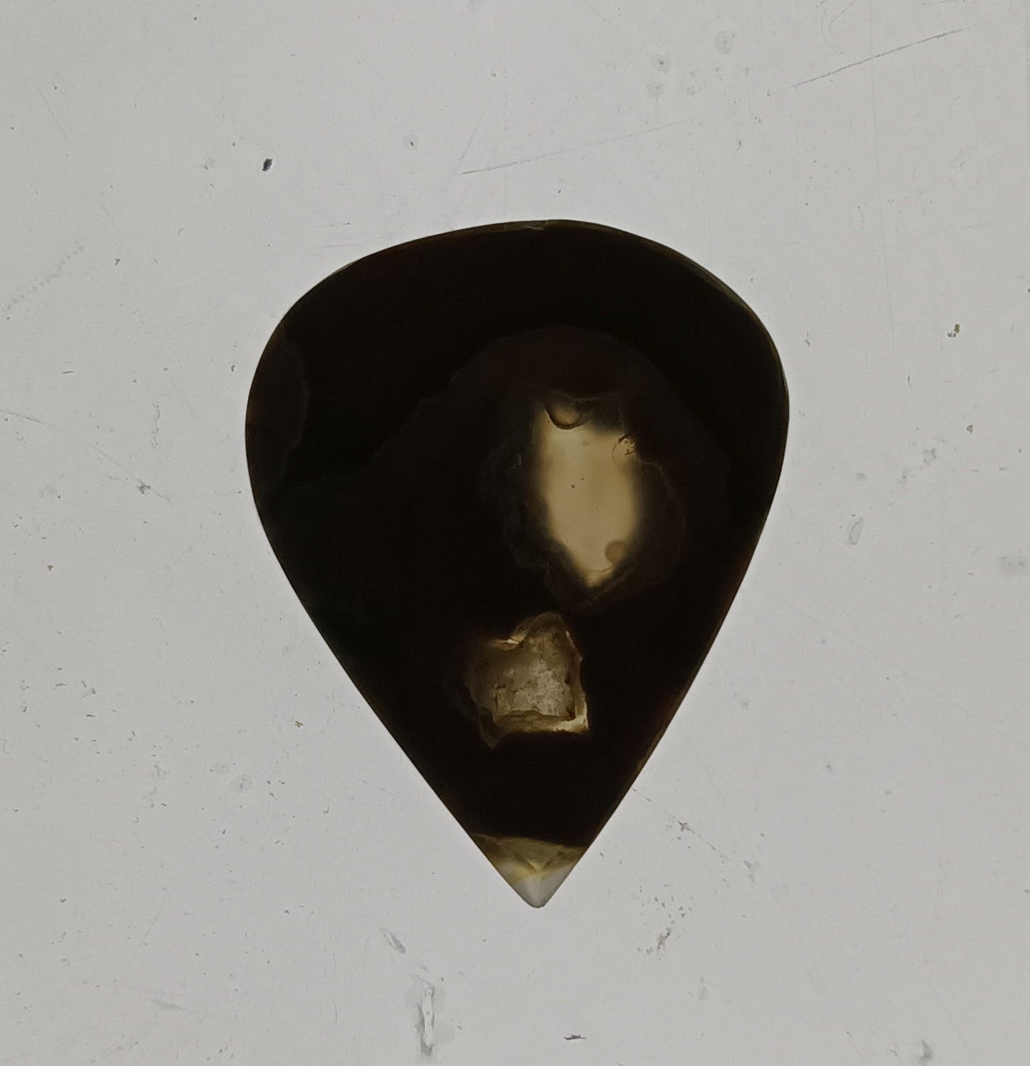 Brown Agate Semi-translucent with a hint of Green Guitar Pick